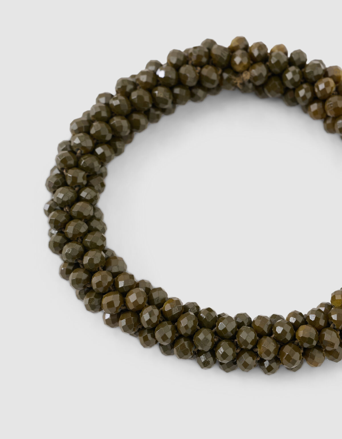 Beaded Haarelastiek Khaki SHOEBY ACCESSOIRES