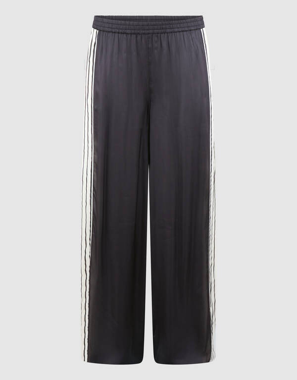 Graphic Wide Leg Broek Zwart/Wit SHOEBY WOMEN