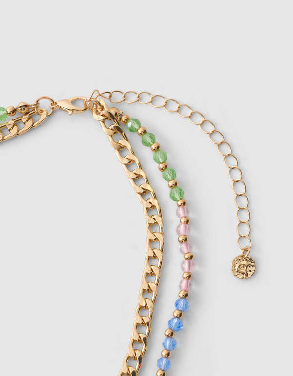 Layered Beaded Ketting Goud SHOEBY ACCESSOIRES