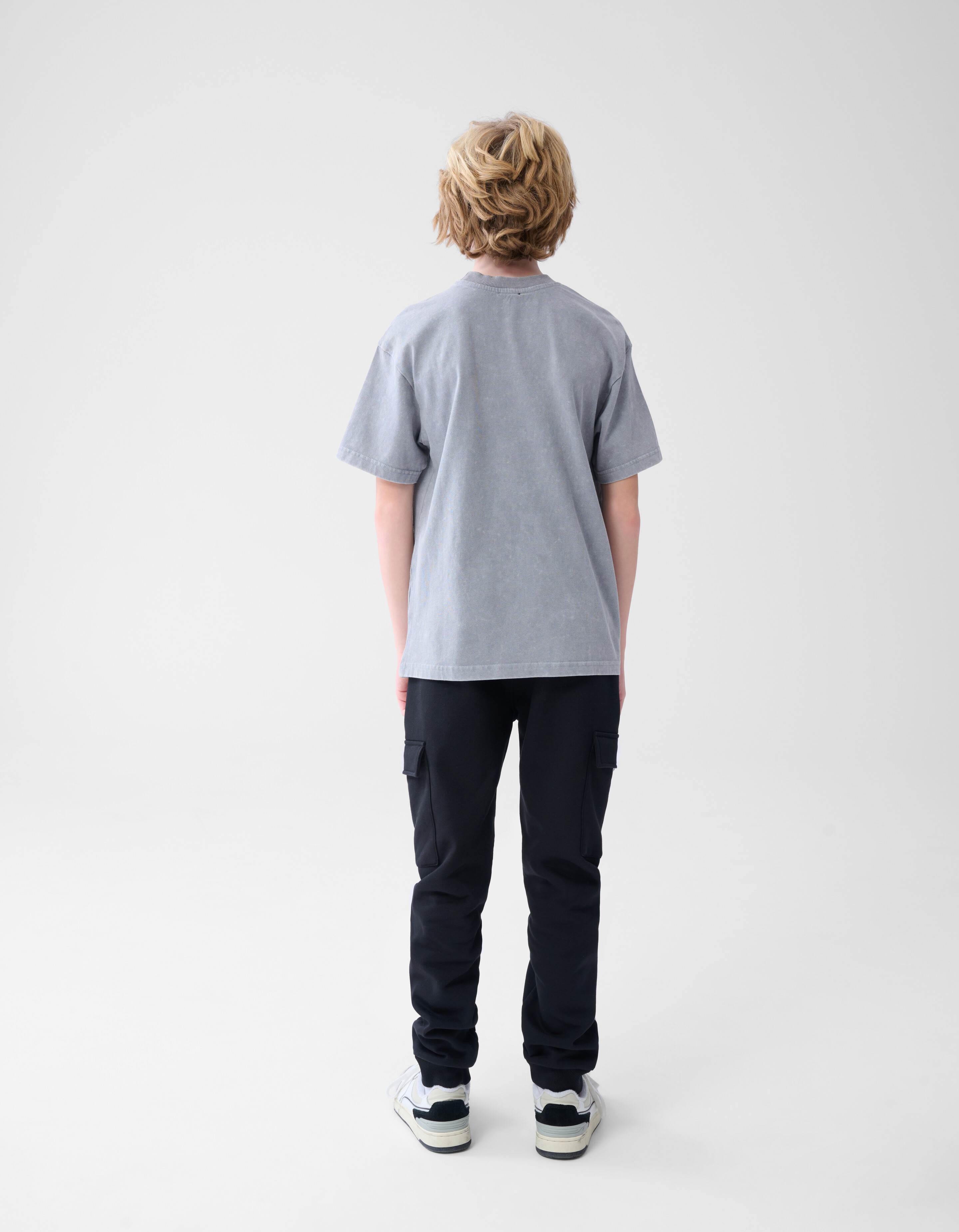Tekst T-shirt Washed Lichtgrijs SHOEBY BOYS