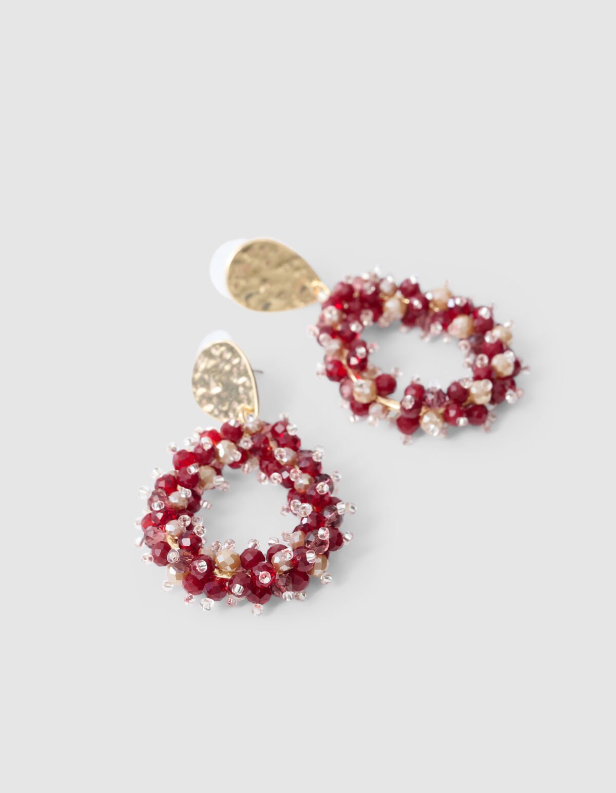 Beaded Druppel Oorbellen Donkerrood SHOEBY ACCESSOIRES