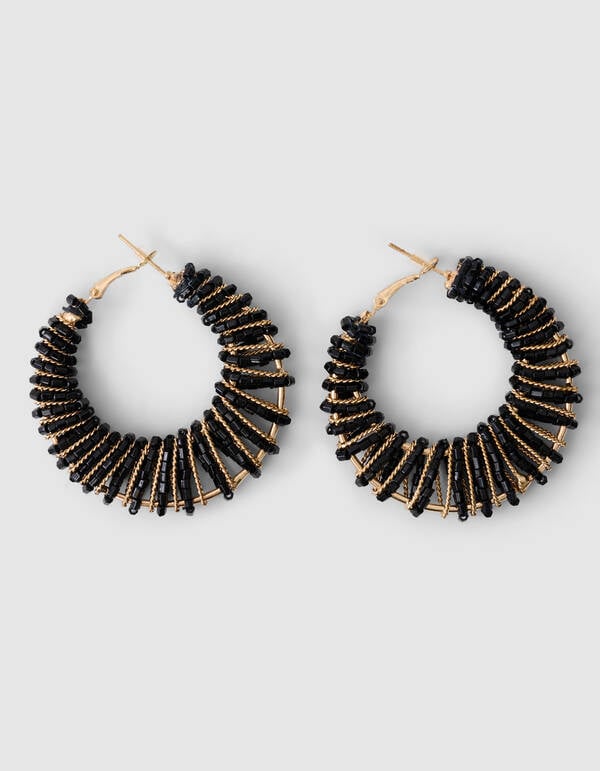 Beads Hoop Oorbellen Zwart SHOEBY ACCESSOIRES
