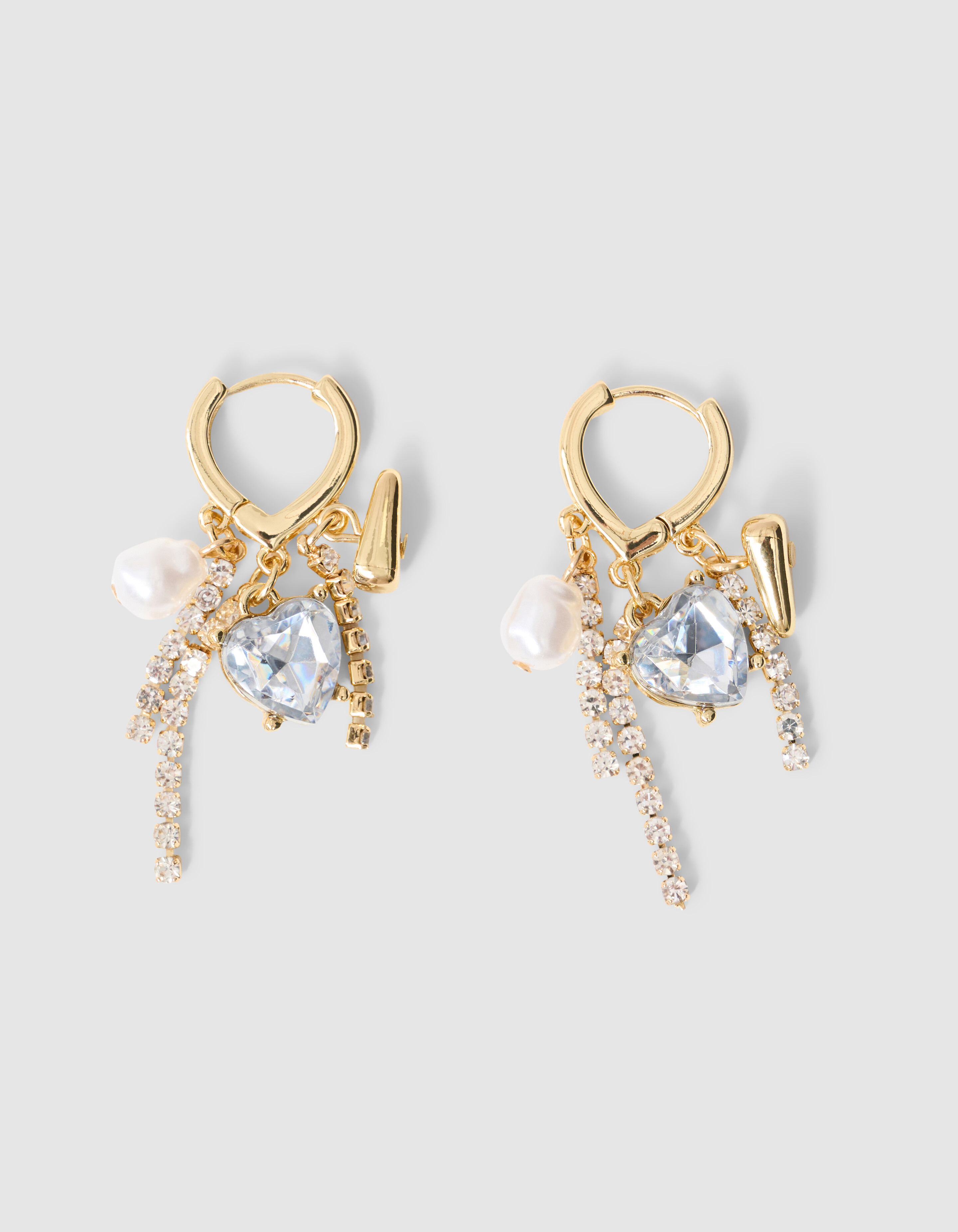 Strass Heart Oorbellen Goud SHOEBY ACCESSOIRES