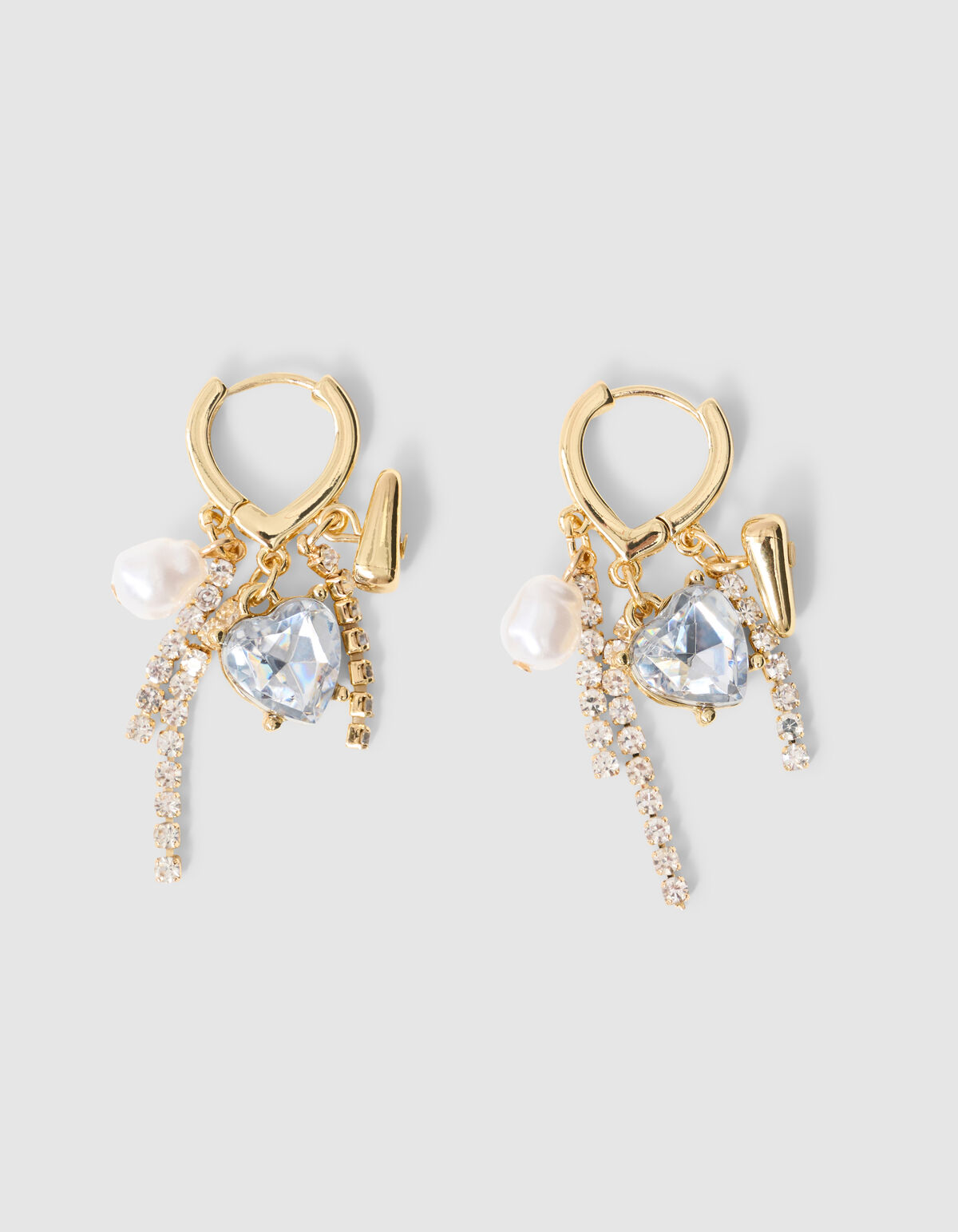 Strass Heart Oorbellen Goud SHOEBY ACCESSOIRES