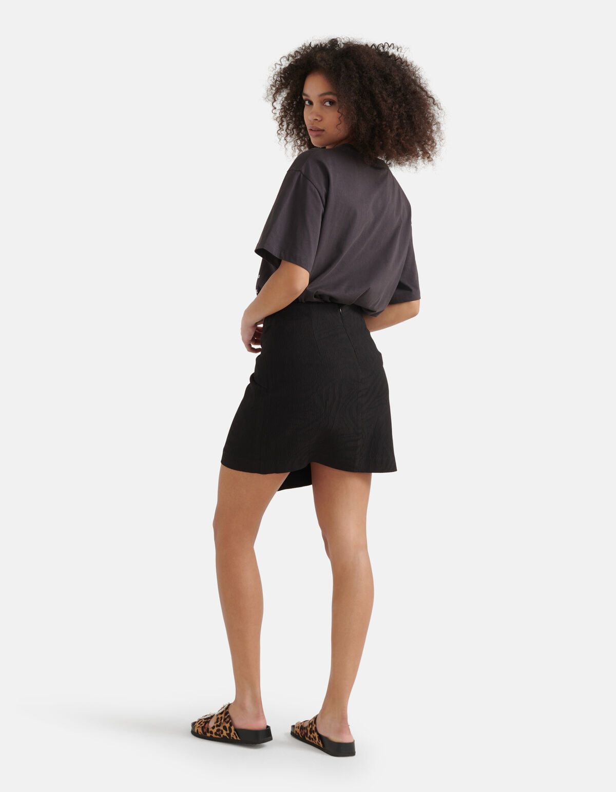 Zebra Jacquard Rok Zwart SHOEBY WOMEN