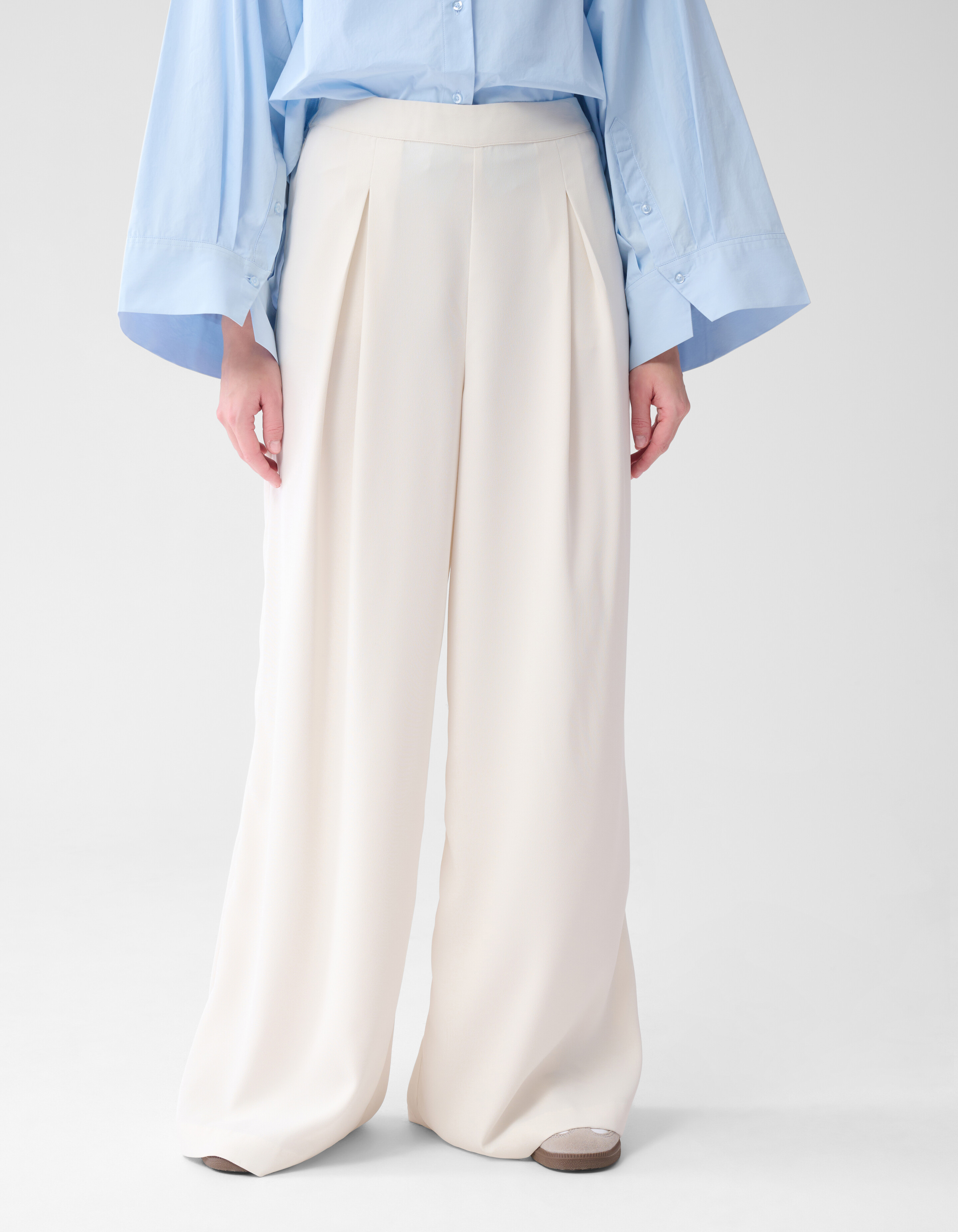 Crepe Wide Leg Broek Gebroken Wit By Lonneke SHOEBY WOMEN