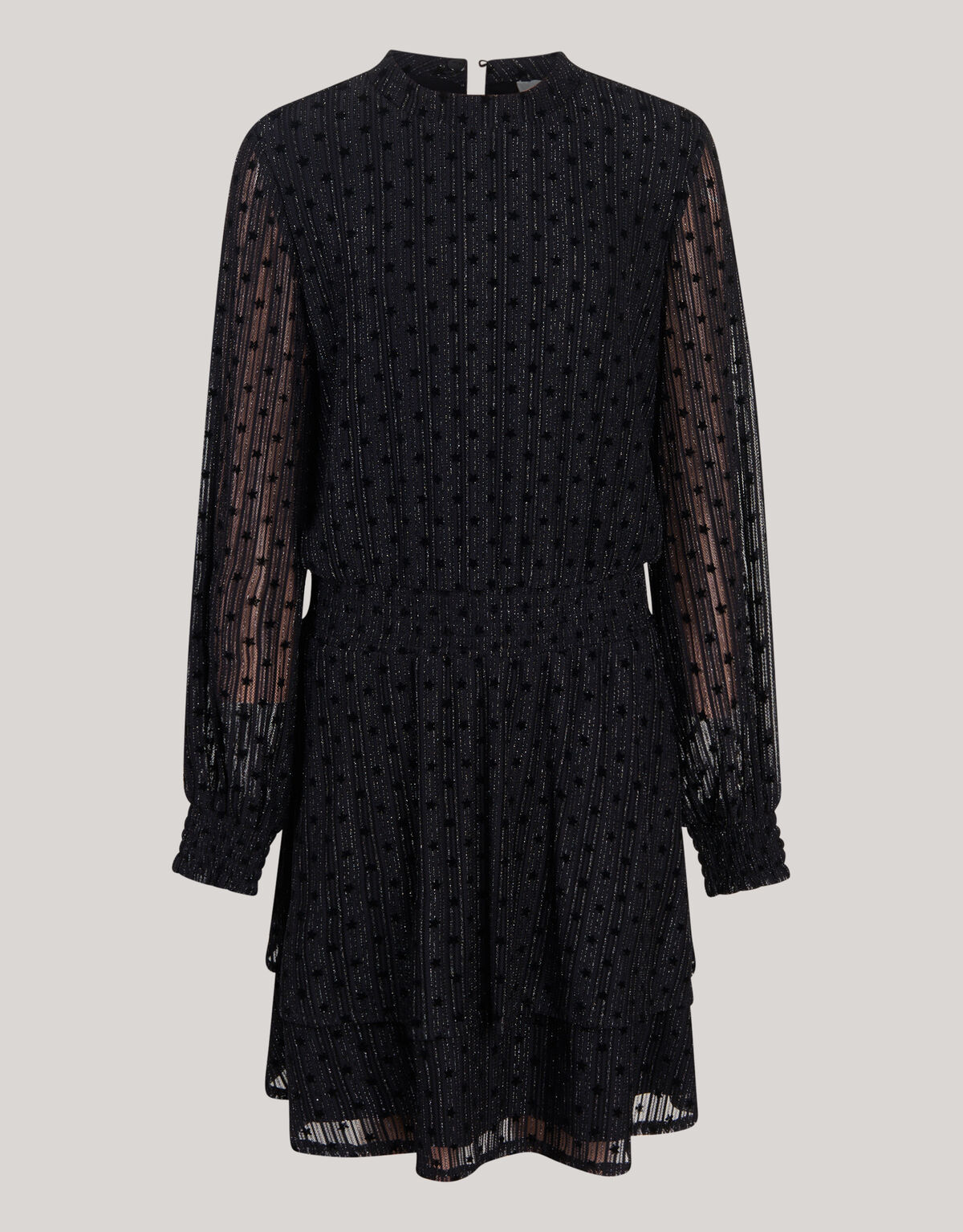 Glitter Mesh Jurk Zwart SHOEBY GIRLS