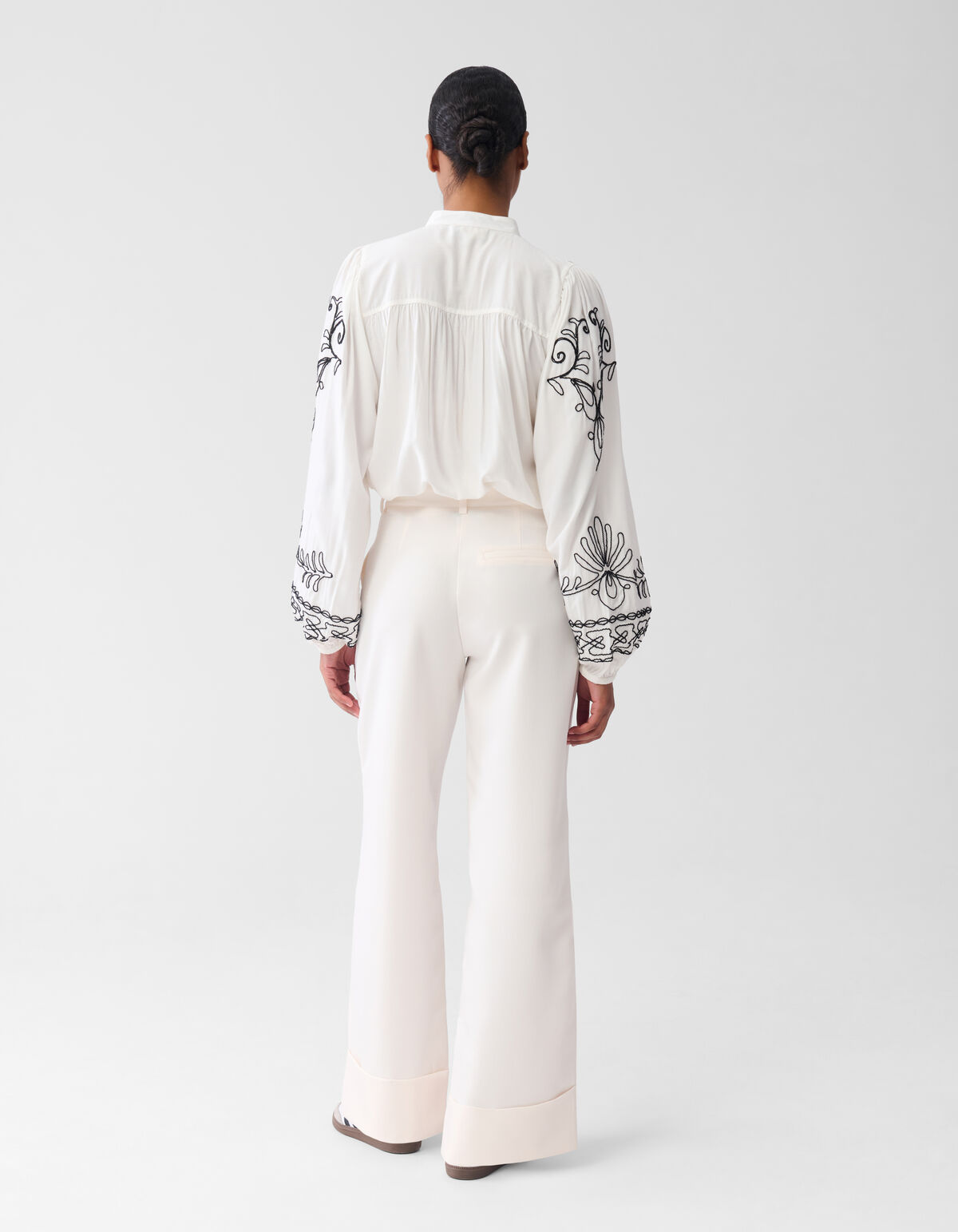 Cord Embroidery Blouse Gebroken Wit SHOEBY WOMEN