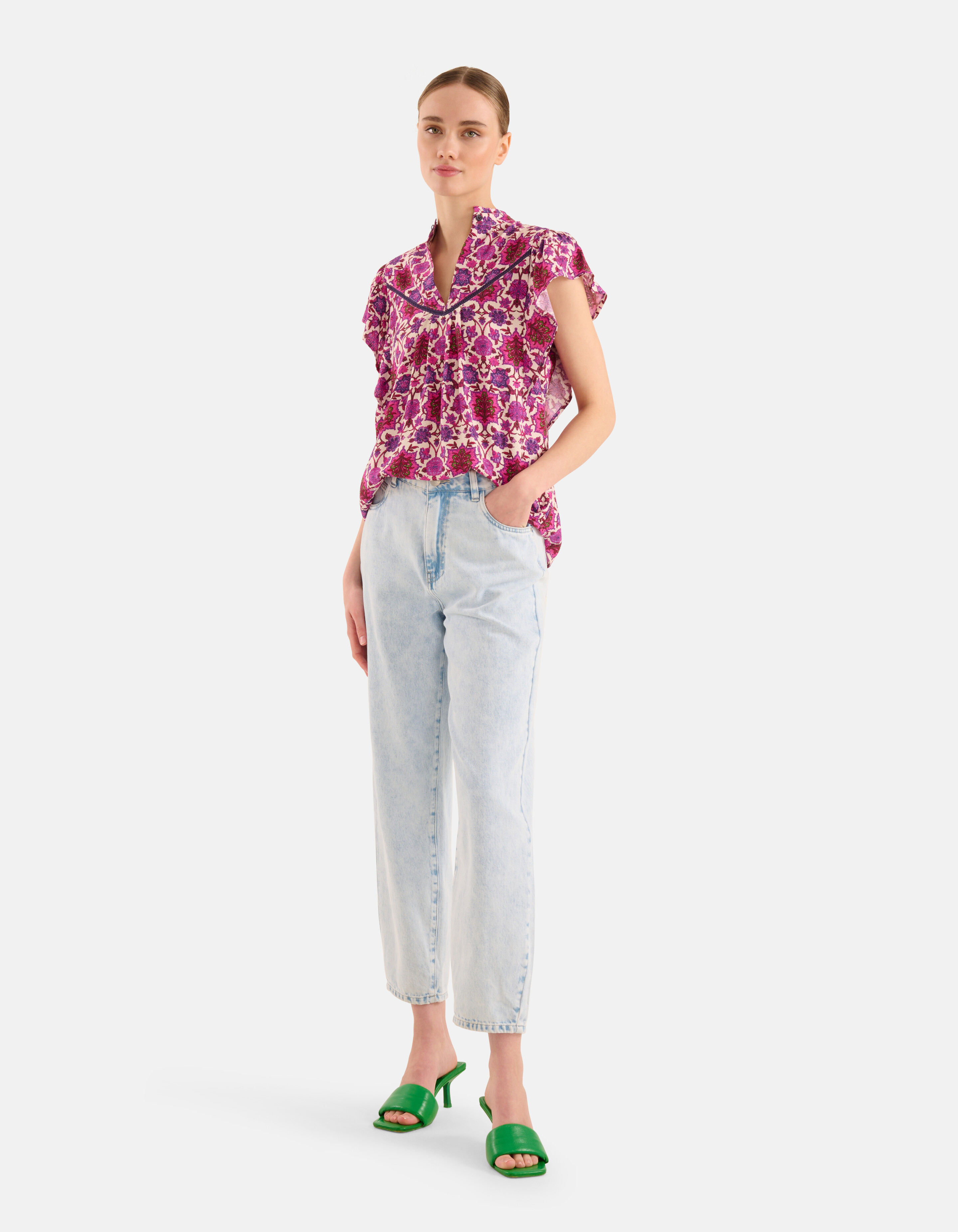 Grafische Print Top Paars SHOEBY WOMEN