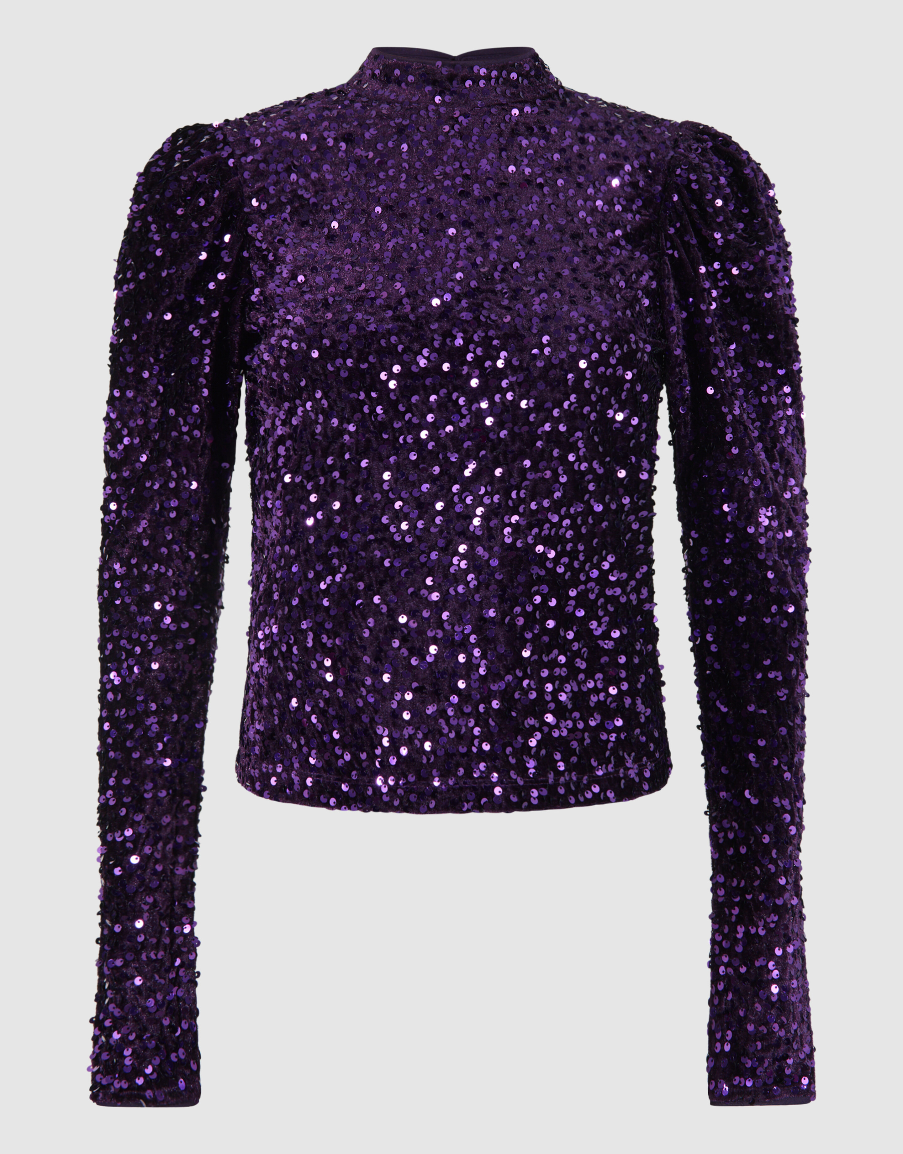 Velvet Pailletten Top Donkerpaars SHOEBY WOMEN