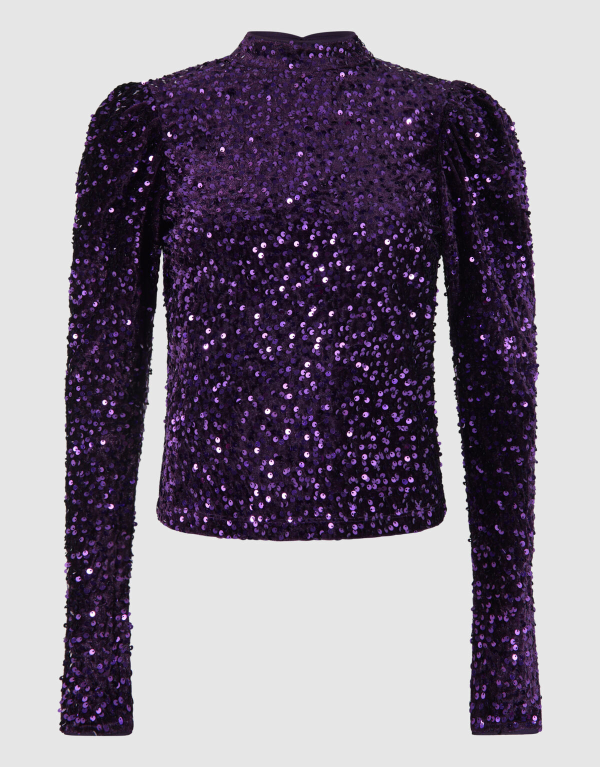 Velvet Pailletten Top Donkerpaars SHOEBY WOMEN