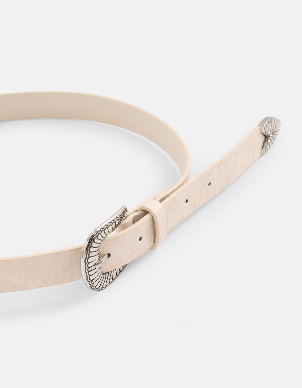 Cowboy Slangen Riem Beige SHOEBY ACCESSOIRES