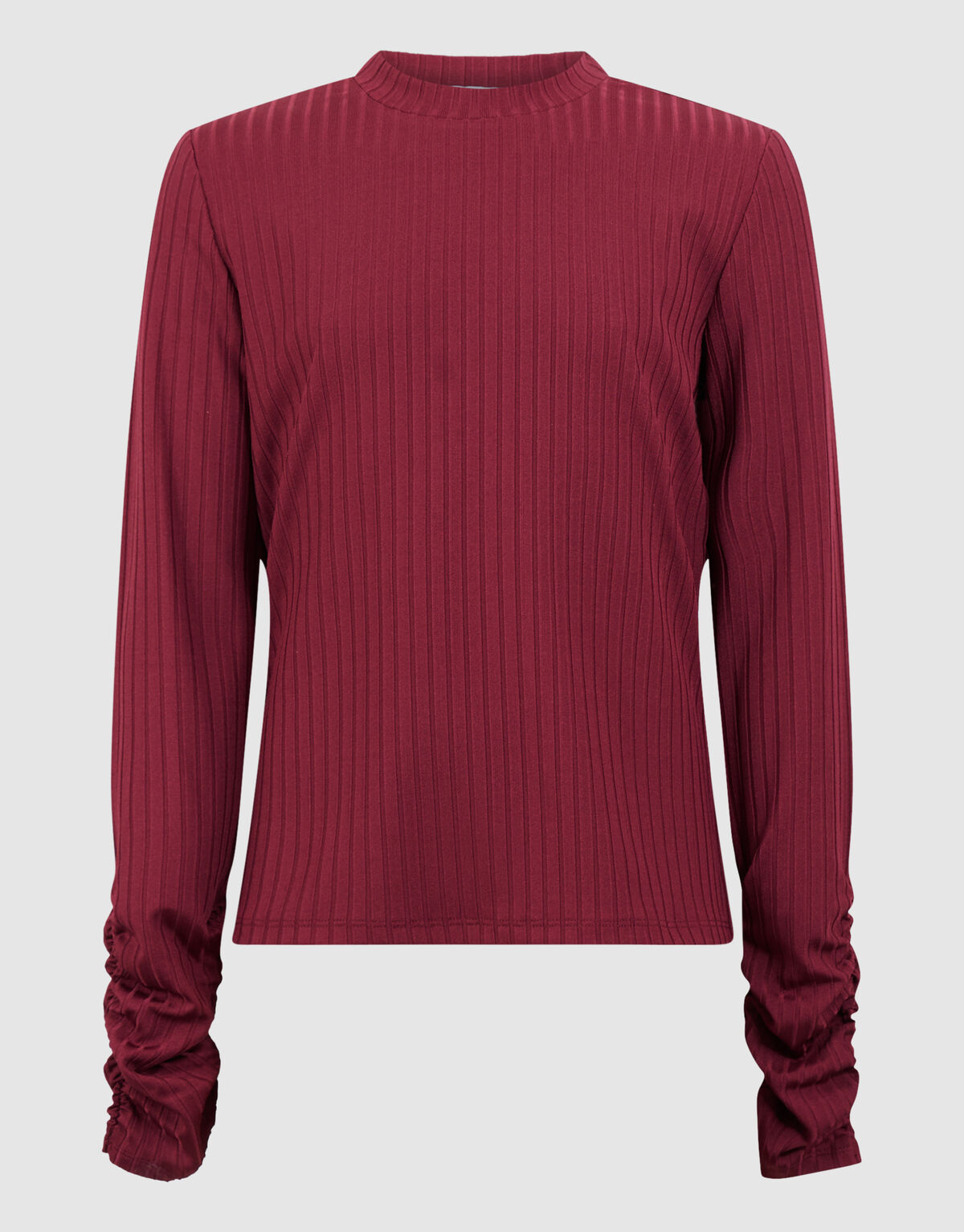 Soft Puff Rib Longsleeve Donkerrood SHOEBY GIRLS