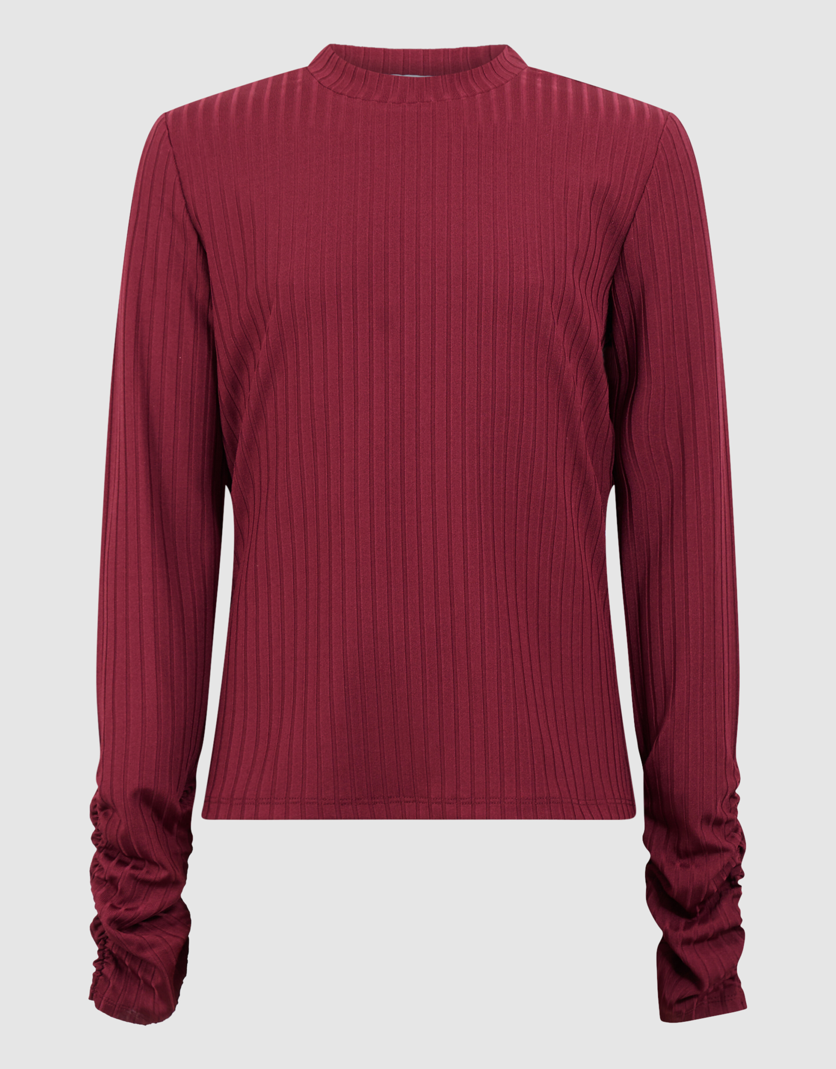Soft Puff Rib Longsleeve Donkerrood SHOEBY GIRLS