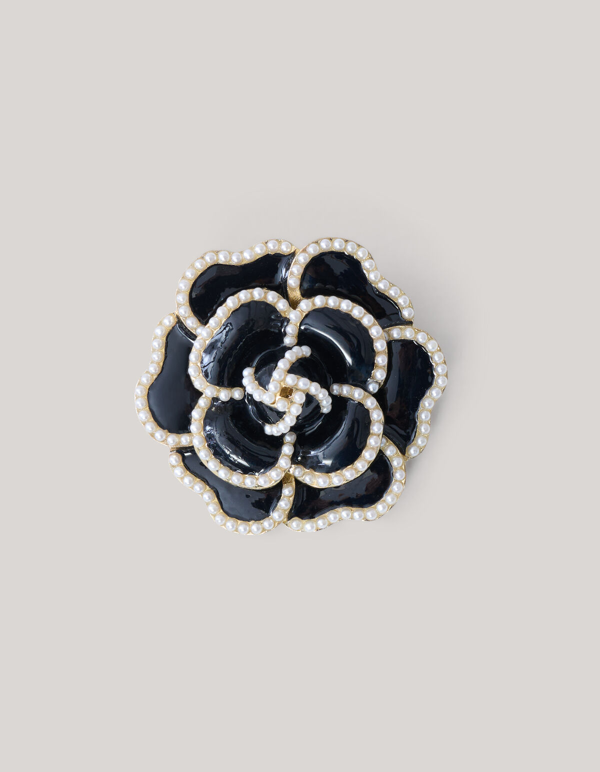 Fancy Bloem Broche Zwart SHOEBY ACCESSOIRES