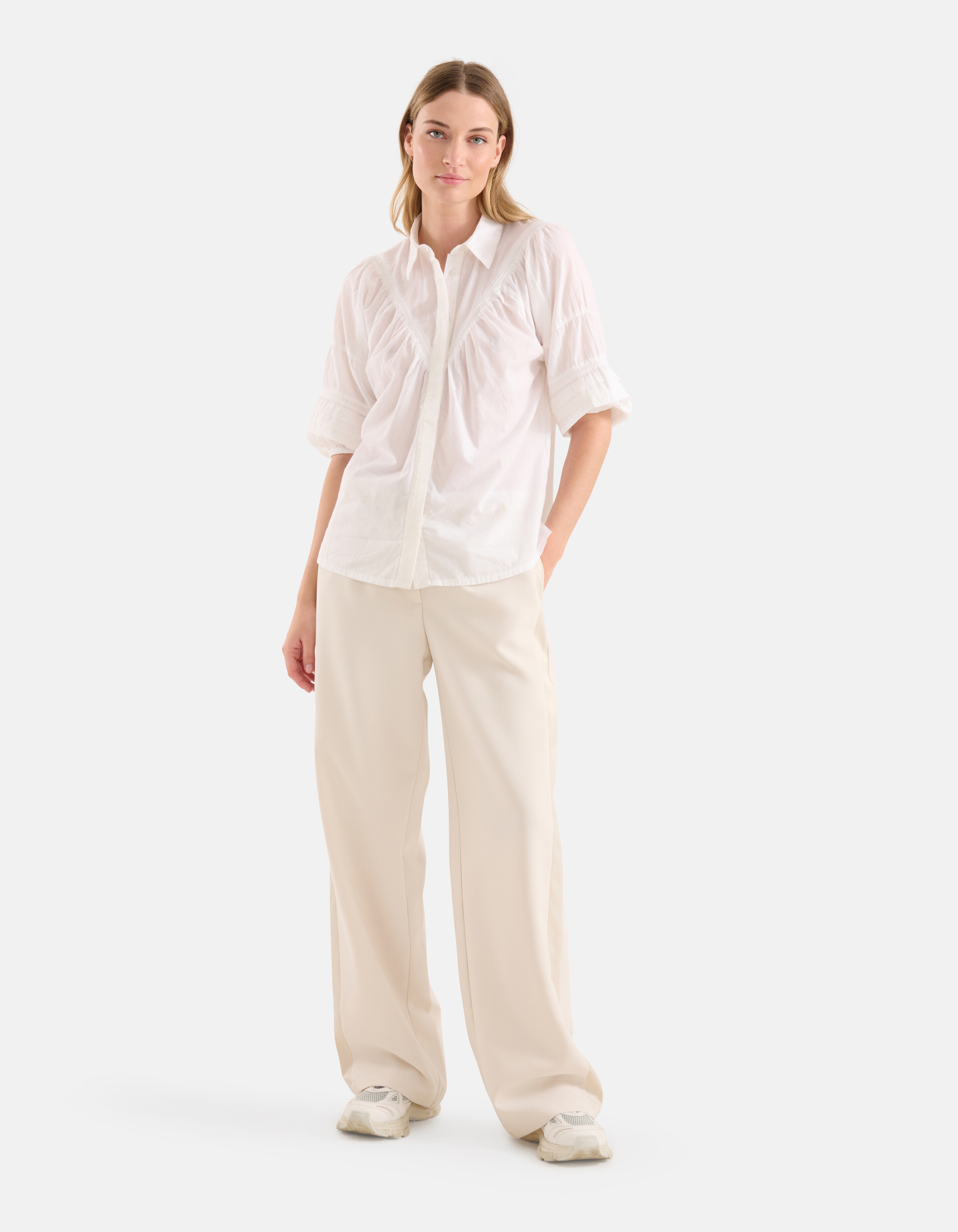 Voile Blouse Wit SHOEBY WOMEN