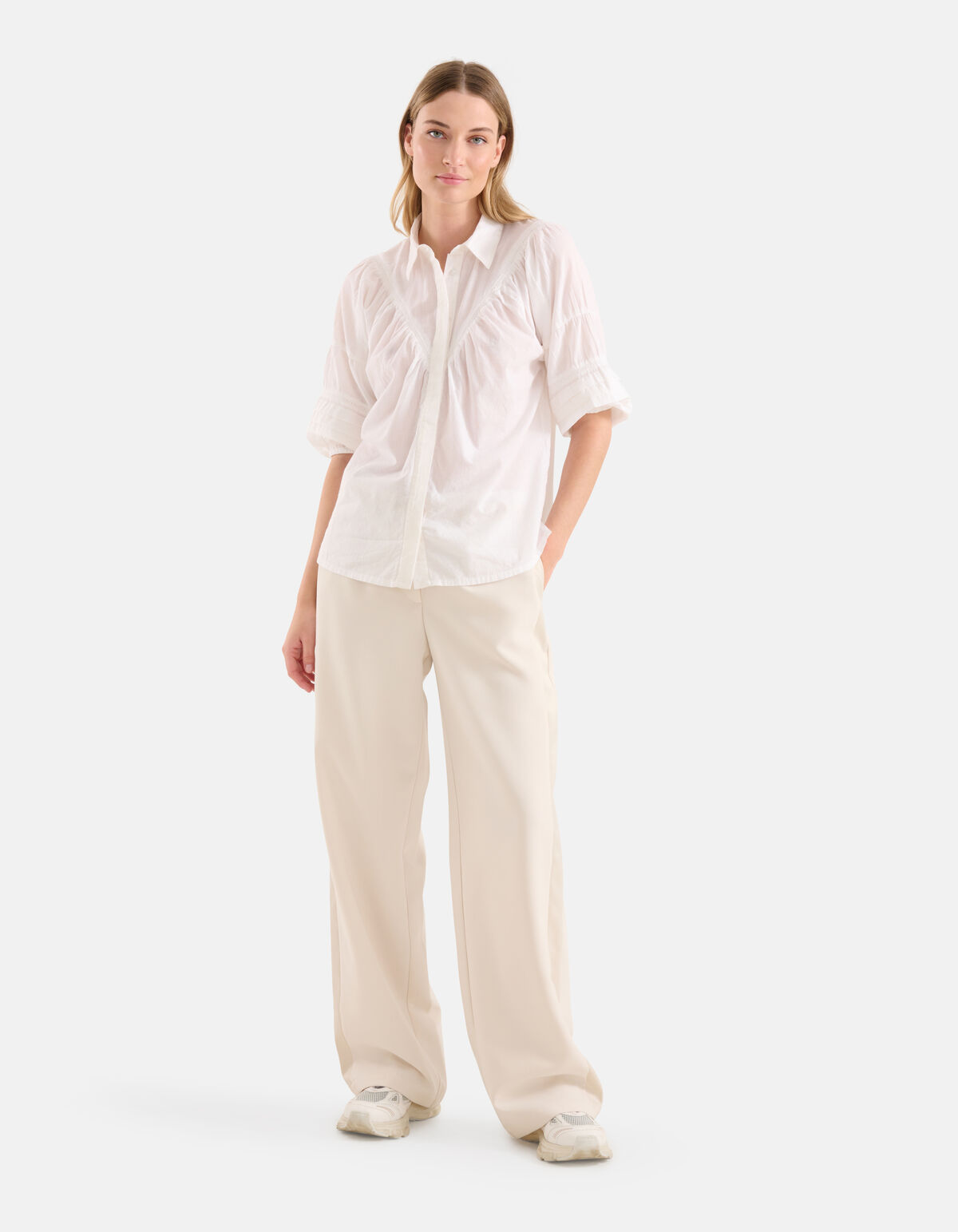 Voile Blouse Wit SHOEBY WOMEN