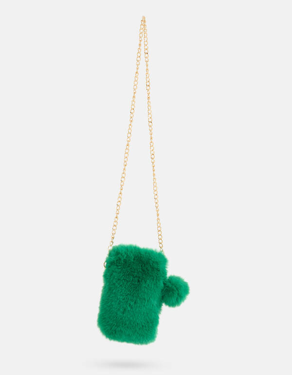 Faux Fur Telefoontas Groen SHOEBY ACCESSOIRES