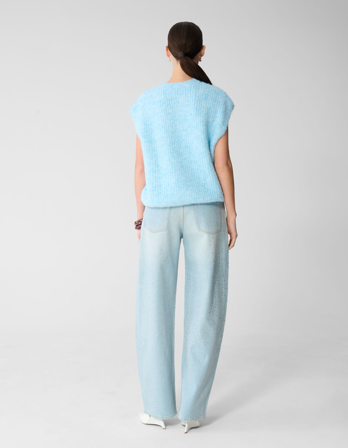 Hairy Button Gilet Lichtblauw SHOEBY WOMEN