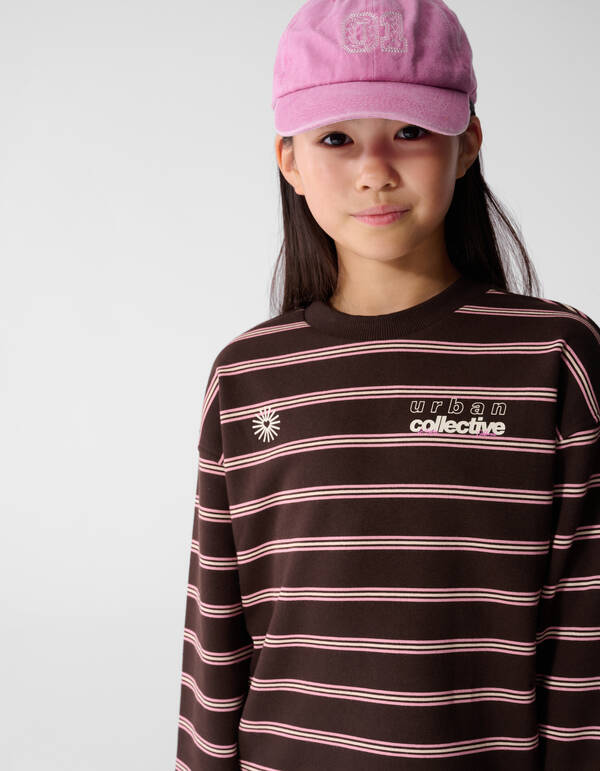 Oversized Gestreepte Sweater Bruin SHOEBY GIRLS