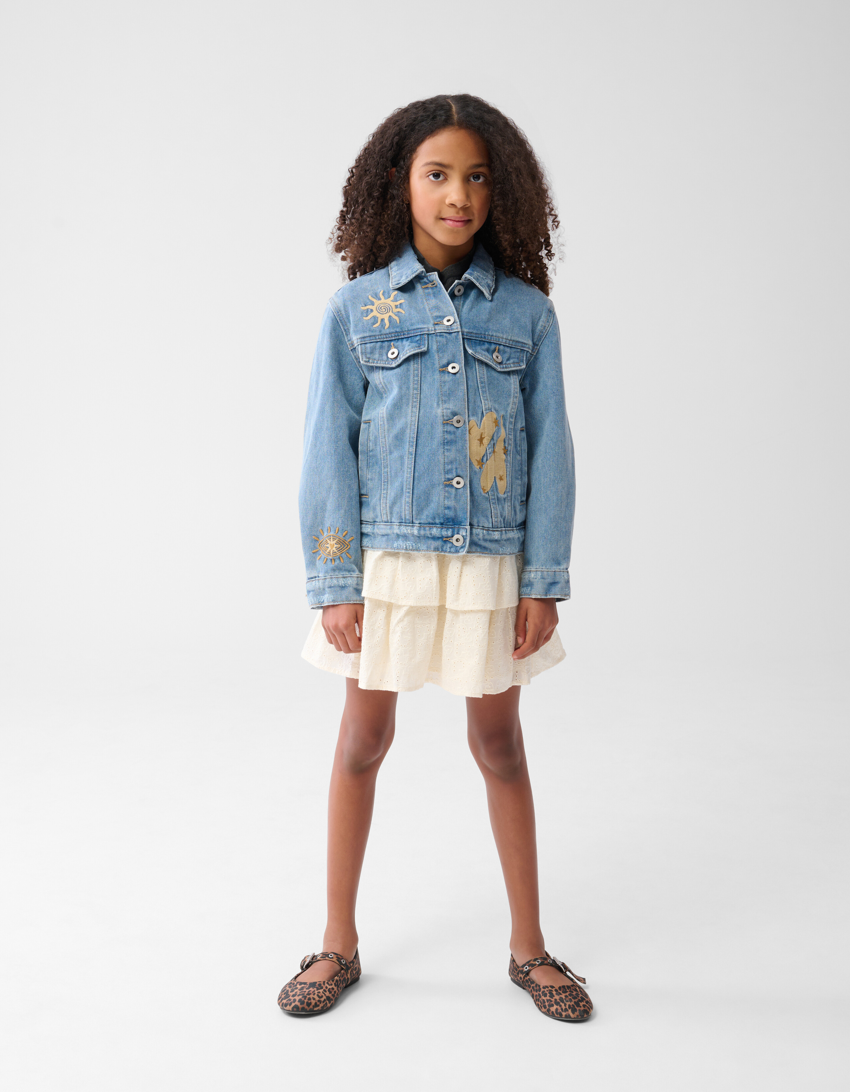 Geborduurd Denim Jack Lichtblauw SHOEBY GIRLS