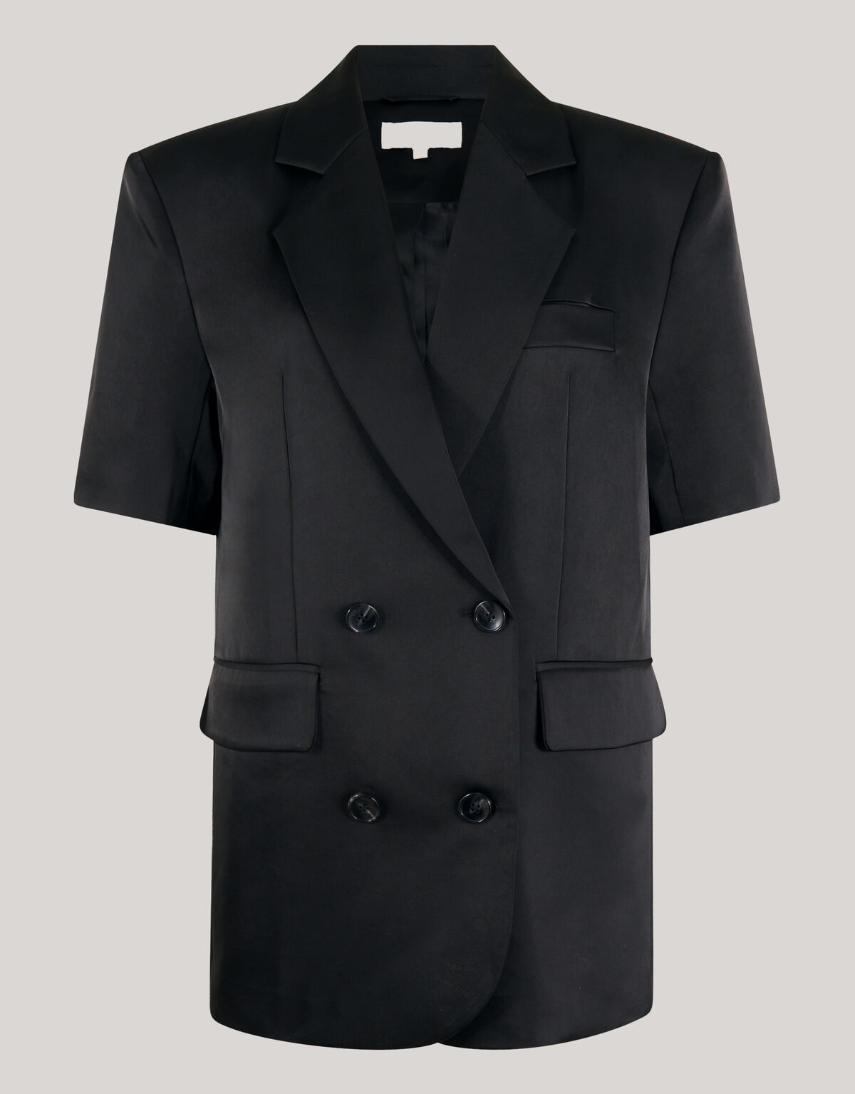 Oversized Blazer Korte Mouw Zwart By Monica SHOEBY WOMEN