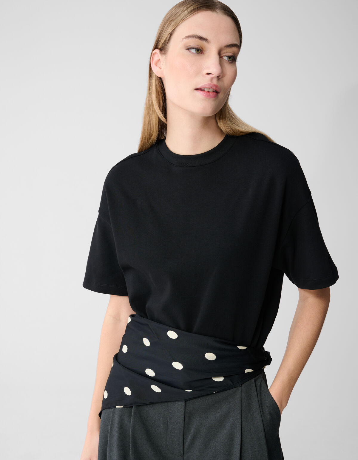 Oversized Basis T-shirt Zwart SHOEBY WOMEN