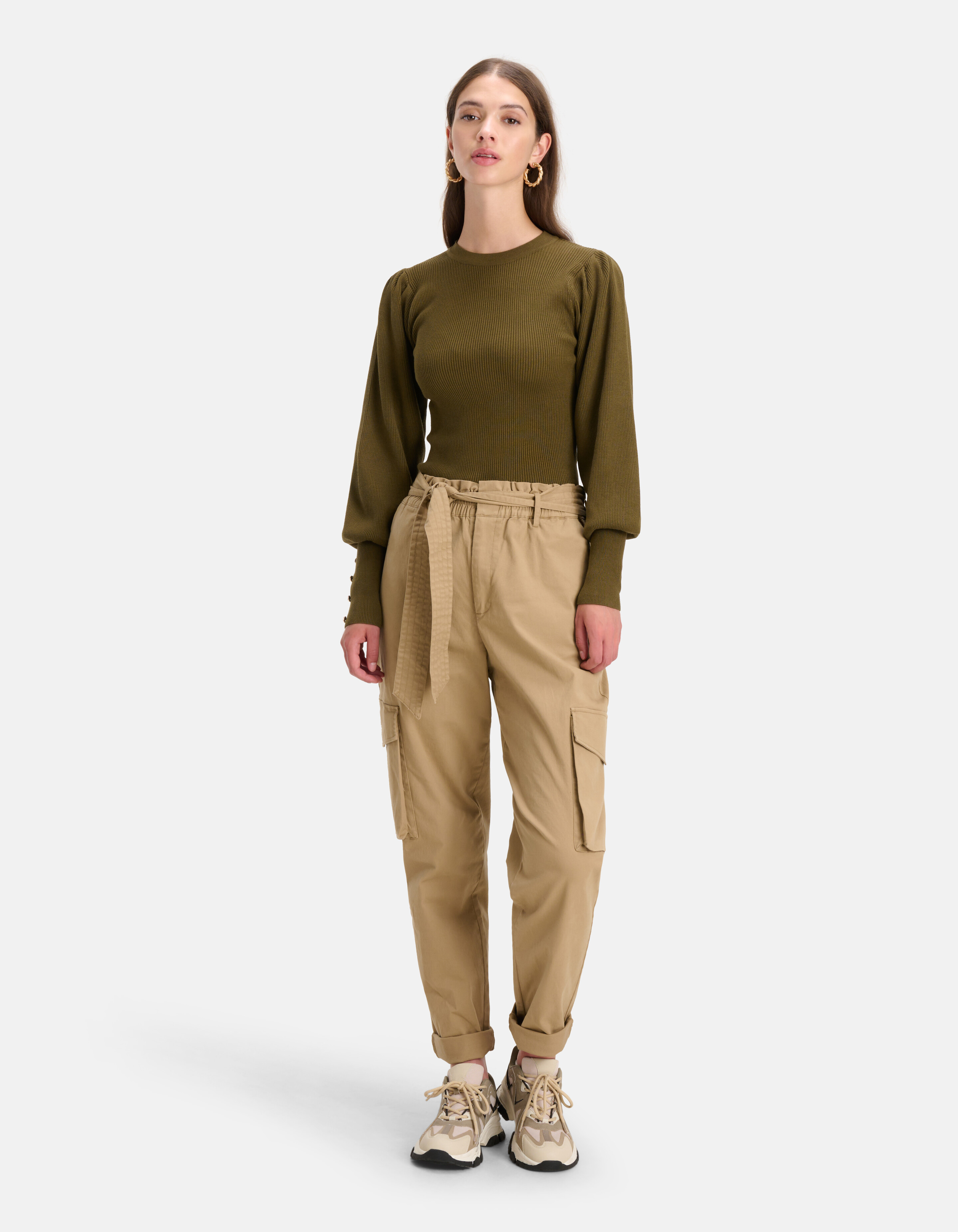 Rib Trui Donkergroen SHOEBY WOMEN