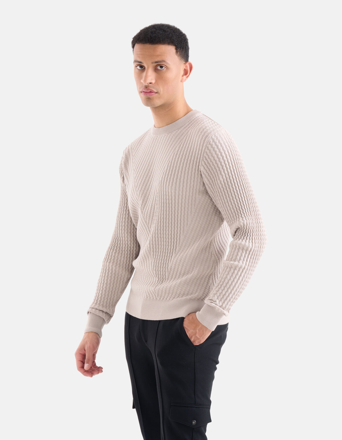 Gestreepte Trui Lichtgrijs SHOEBY MEN