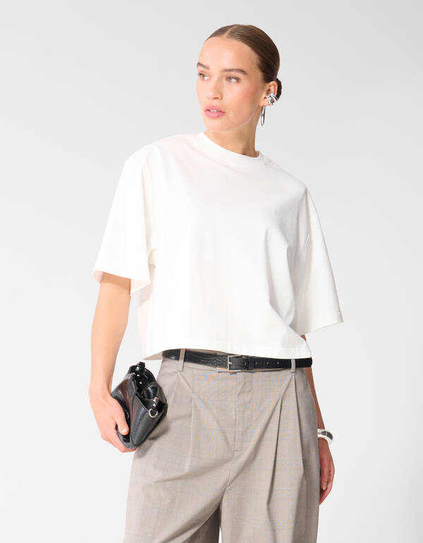 Big Shoulder T-shirt Wit SHOEBY WOMEN