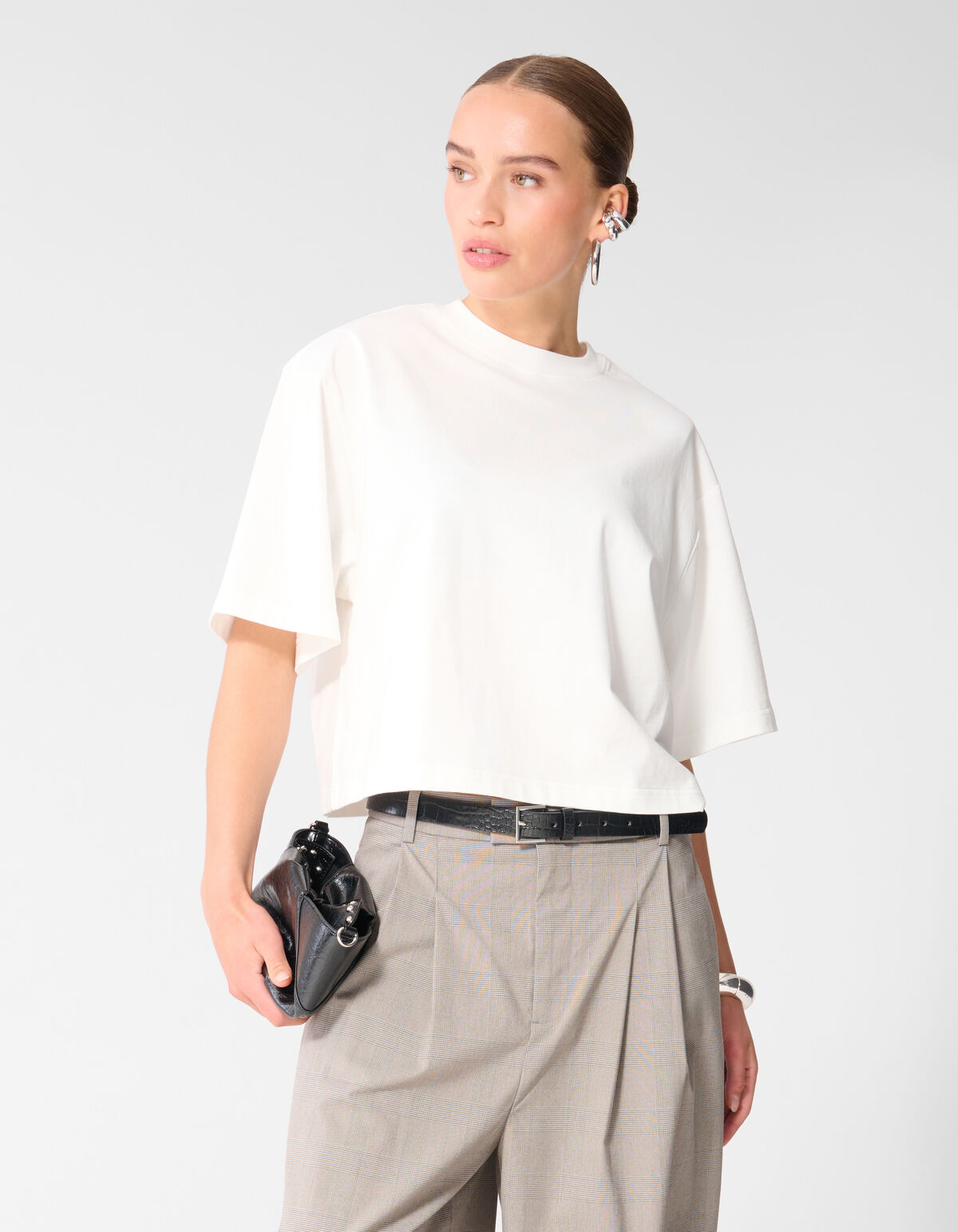 Big Shoulder T-shirt Wit SHOEBY WOMEN