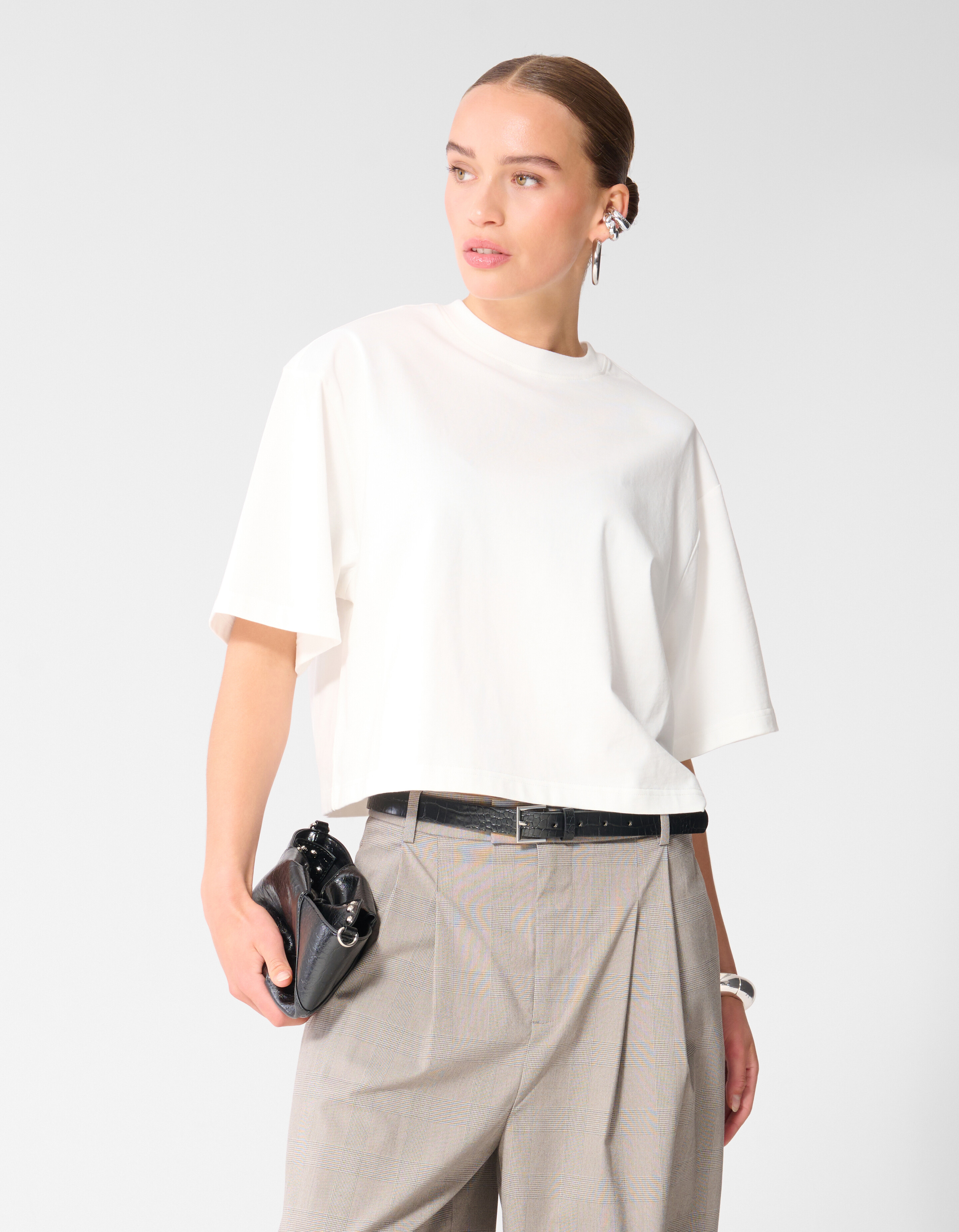 Big Shoulder T-shirt Wit SHOEBY WOMEN