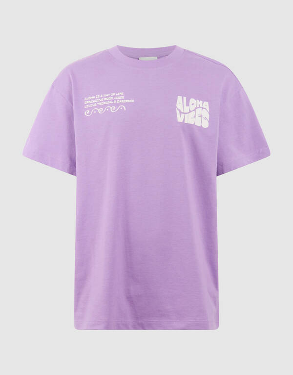 Aloha Vibes Artwork T-shirt Paars SHOEBY GIRLS