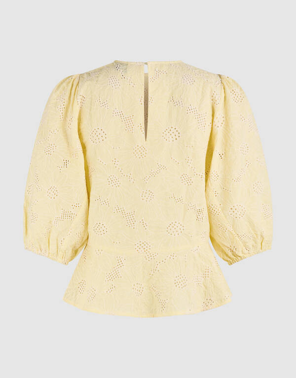 Flower Structuur Top Lichtgeel SHOEBY WOMEN