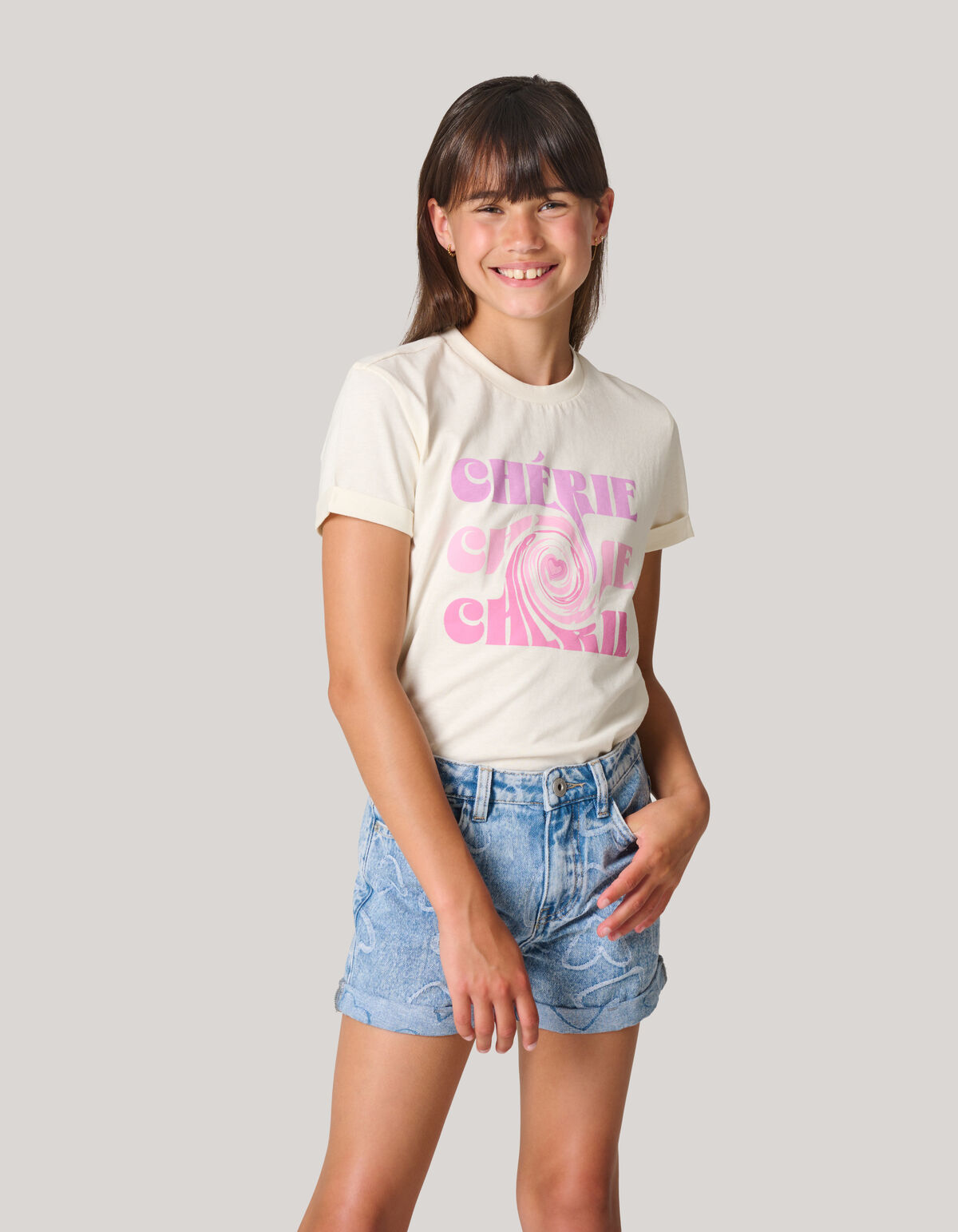 Artwork T-shirt Gebroken Wit SHOEBY GIRLS