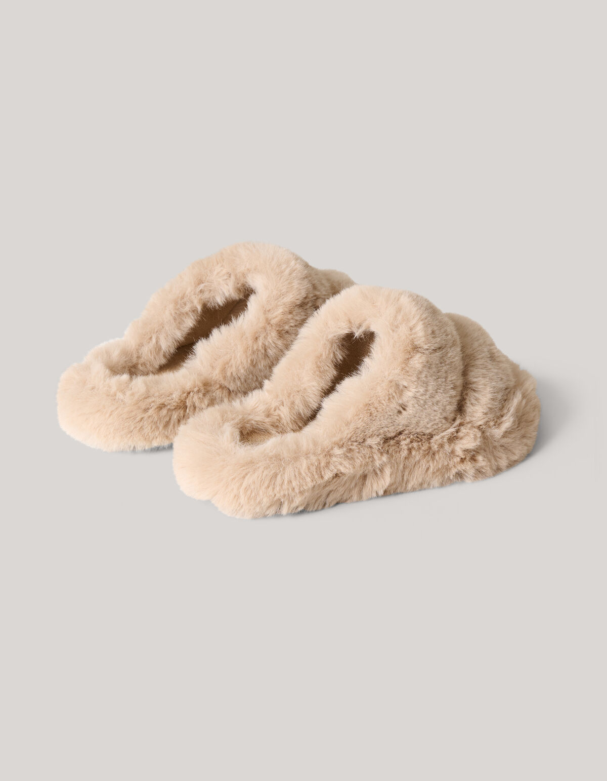 Fluffy Slippers Lichtbruin SHOEBY SHOES