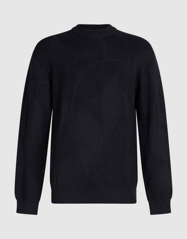 Logoprint Crewneck Gebreide Trui Zwart SHOEBY MEN