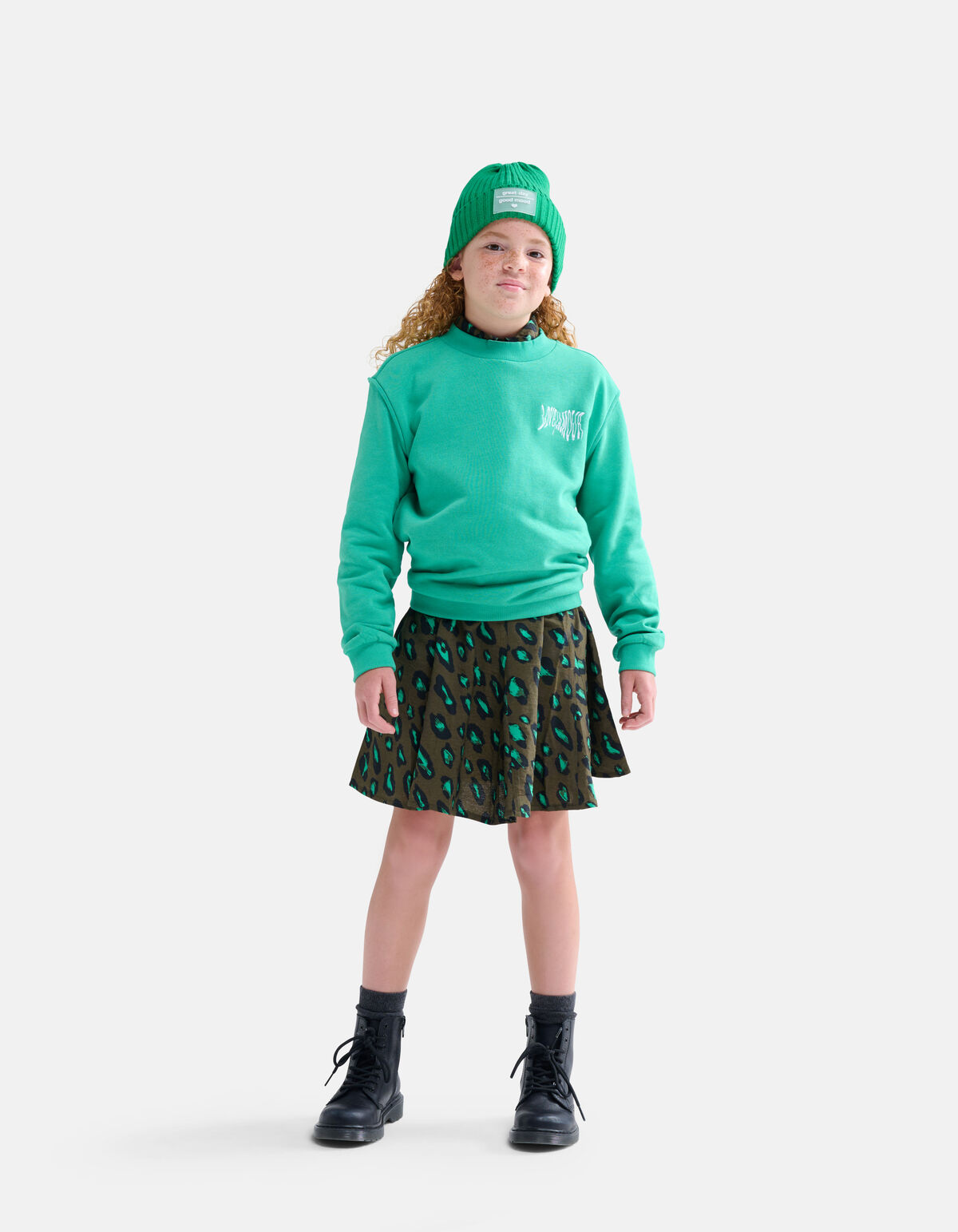 Toegepast grijs knal Geborduurde Sweater Groen | Shoeby