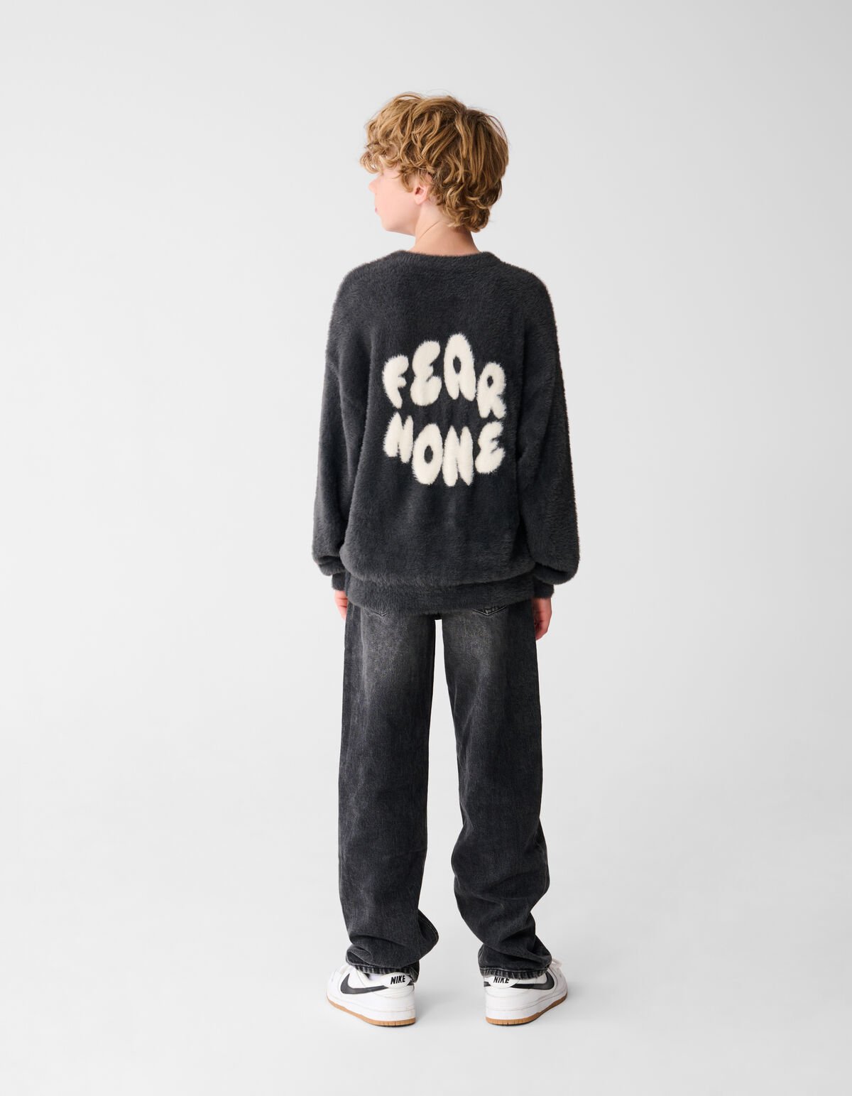 Artwork Knit Sweater Donkergrijs SHOEBY BOYS