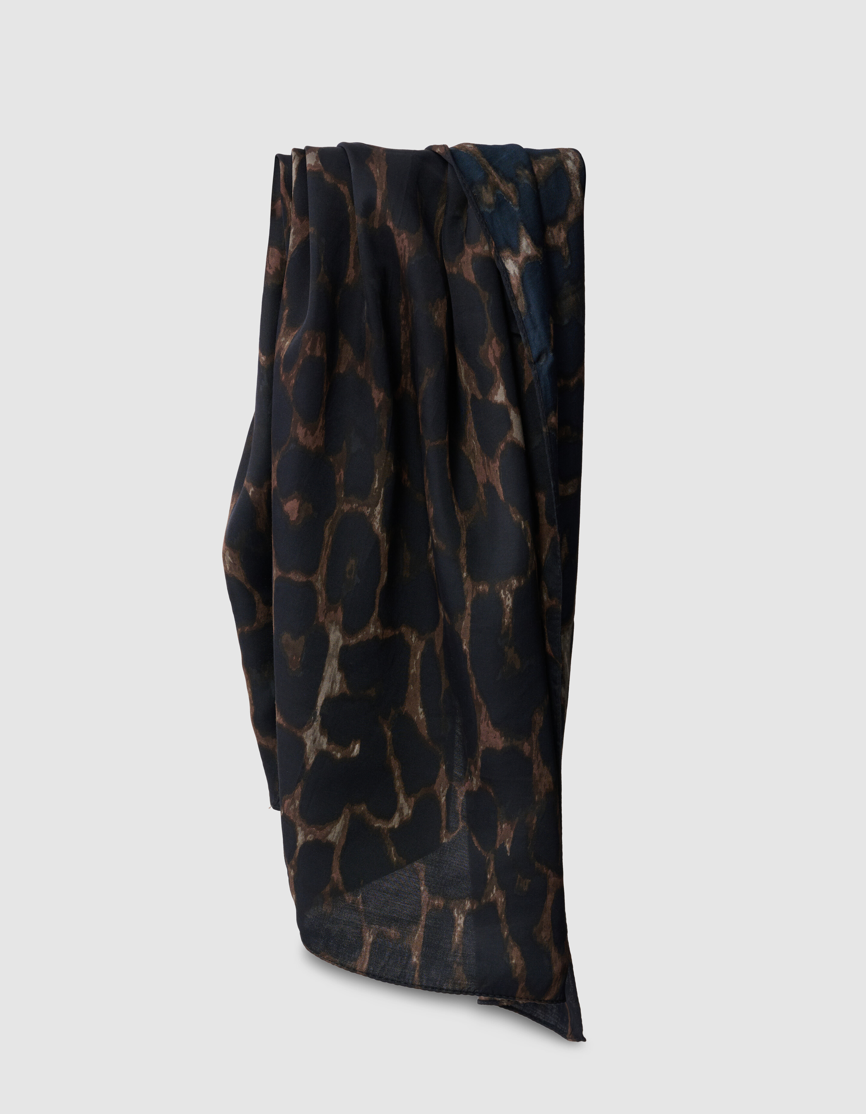 Satijnen Jacquard Sjaal Donkerbruin SHOEBY ACCESSOIRES