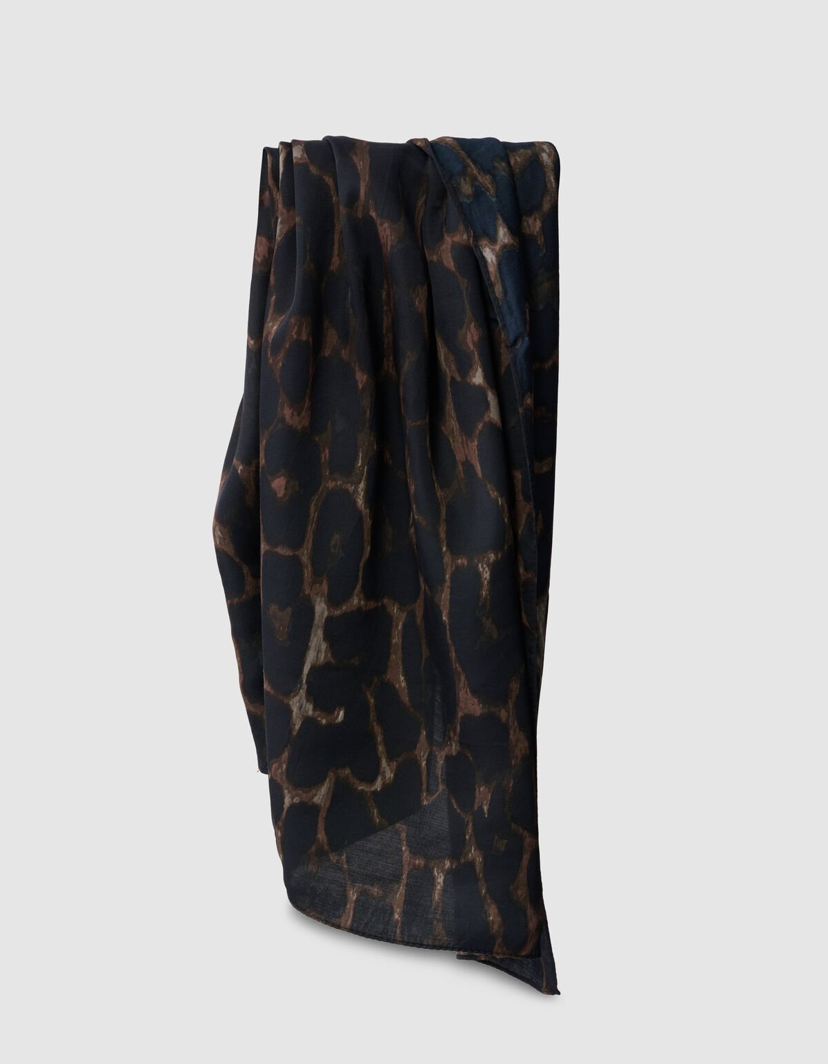 Satijnen Jacquard Sjaal Donkerbruin SHOEBY ACCESSOIRES