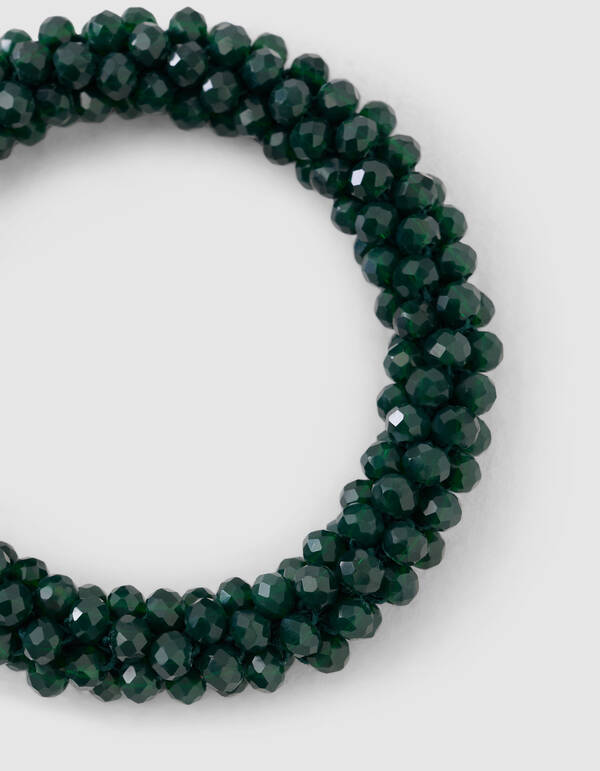 Beaded Haarelastiek Donkergoen SHOEBY ACCESSOIRES