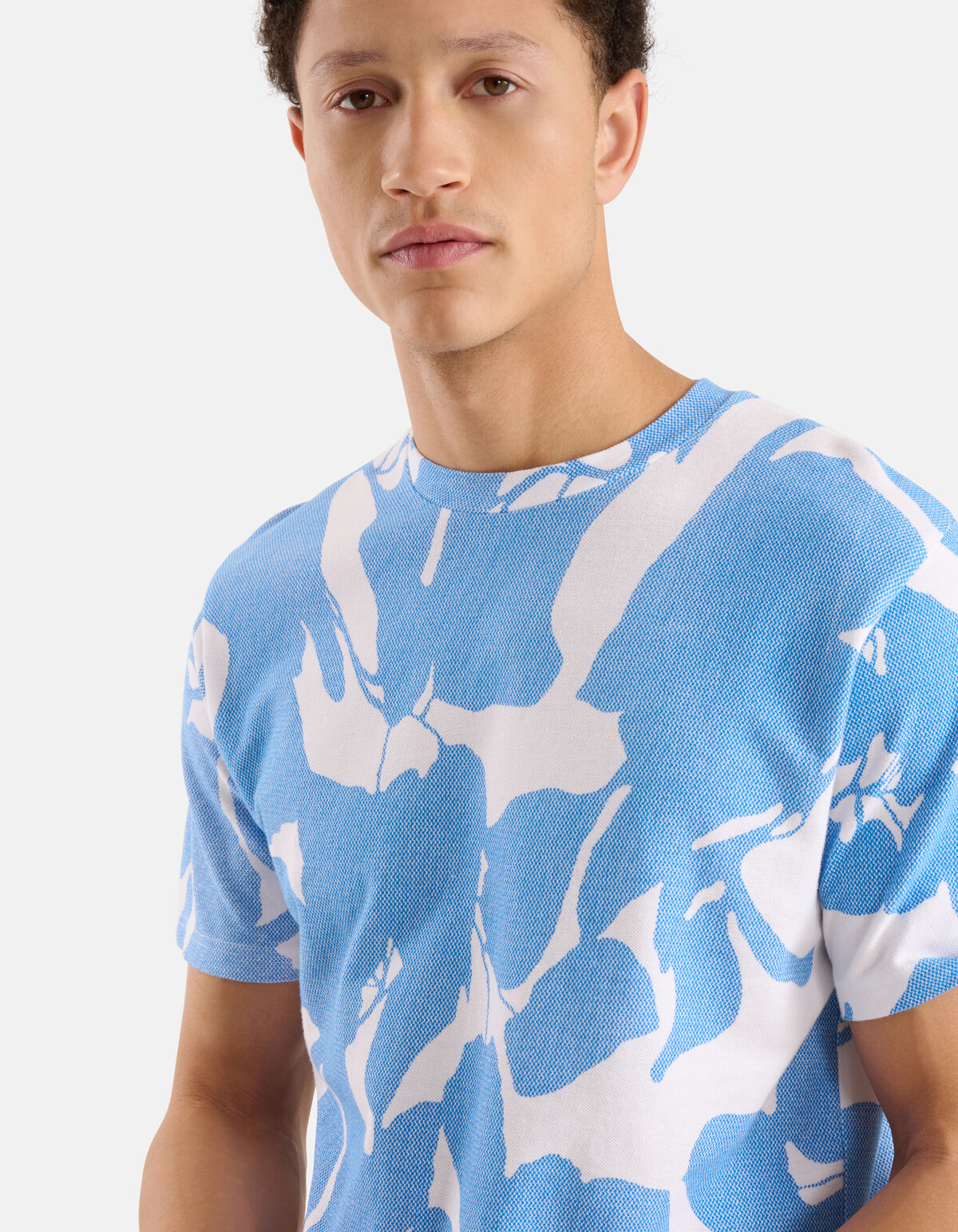 Waterprint T-shirt Blauw SHOEBY MEN