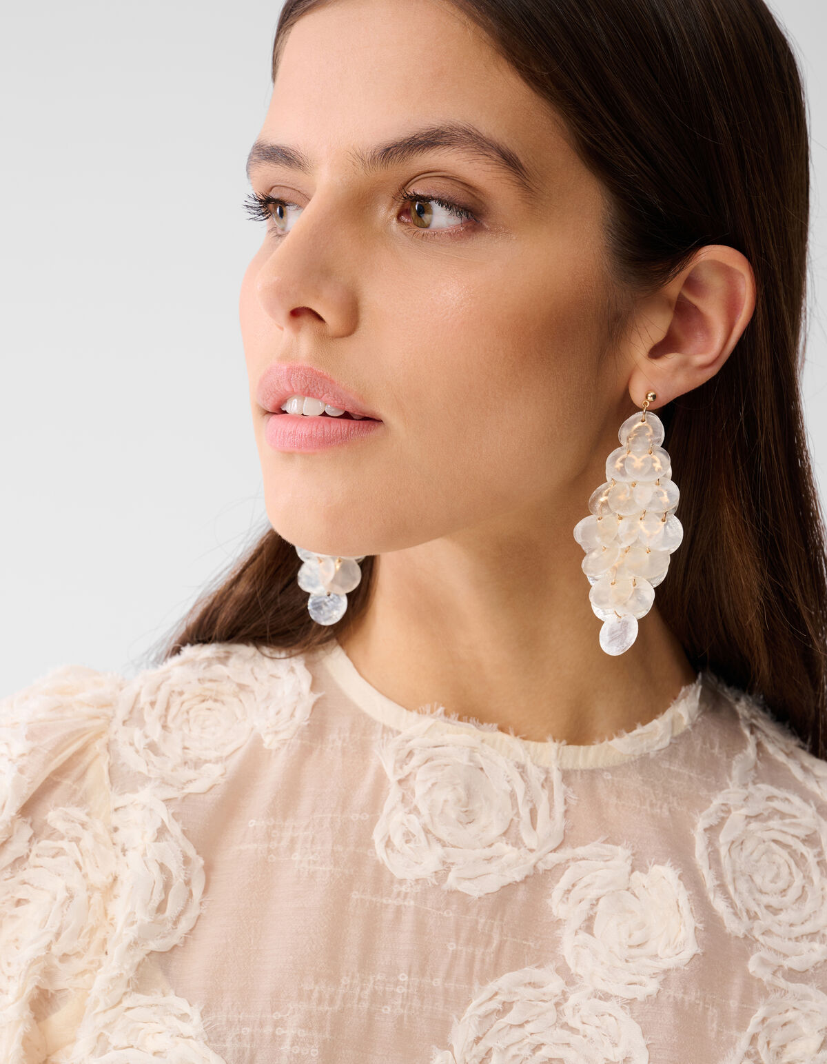 Sequin Bloemen Top Gebroken Wit SHOEBY WOMEN