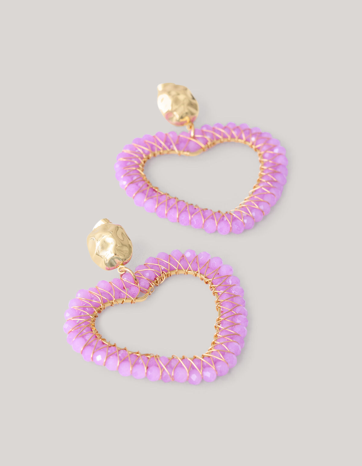 Beaded Heart Oorbellen Roze SHOEBY ACCESSOIRES