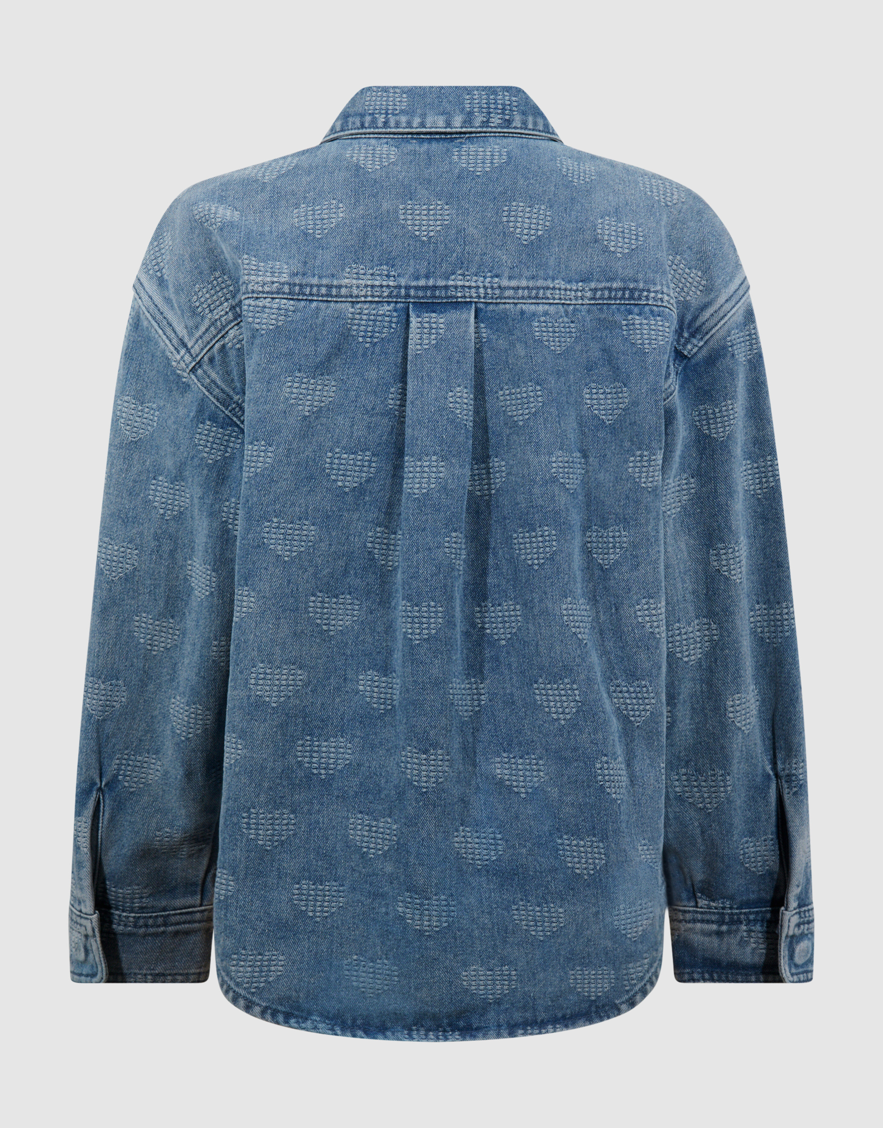 Heart Denim Blouse Blauw SHOEBY GIRLS
