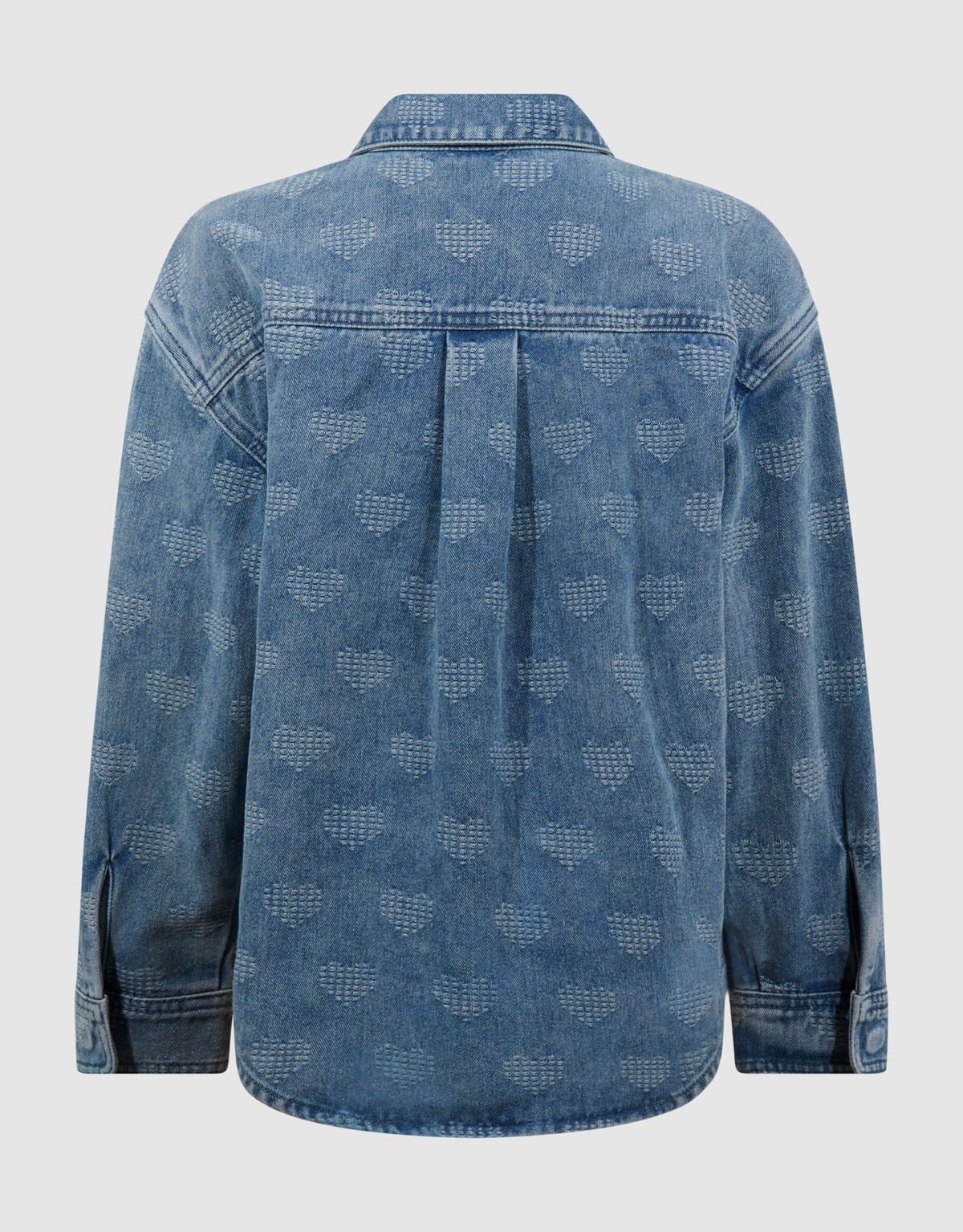 Heart Denim Blouse Blauw SHOEBY GIRLS