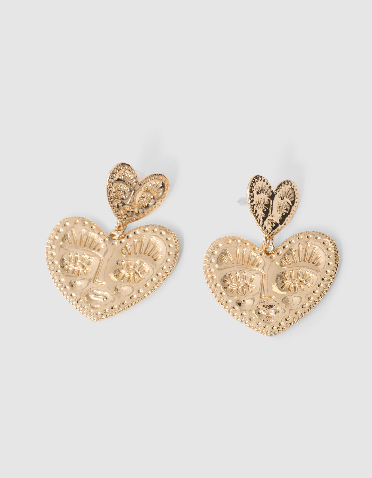 Face Heart Oorbellen Goud SHOEBY ACCESSOIRES