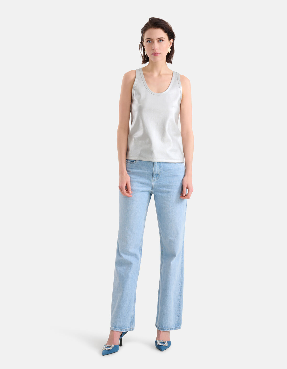 Metallic Rib Top Zilver SHOEBY WOMEN