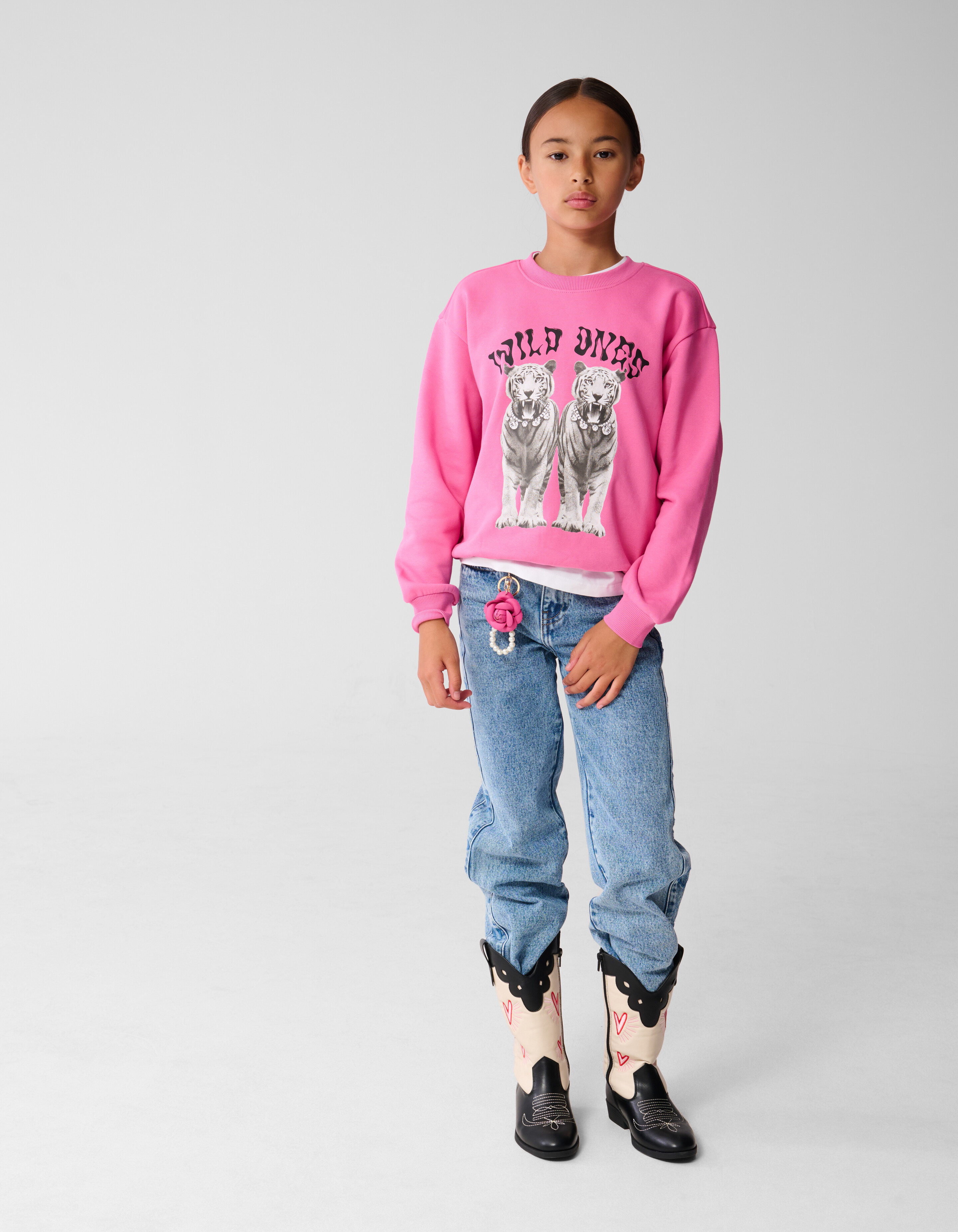 Tijger Artwork Sweater Roze SHOEBY GIRLS